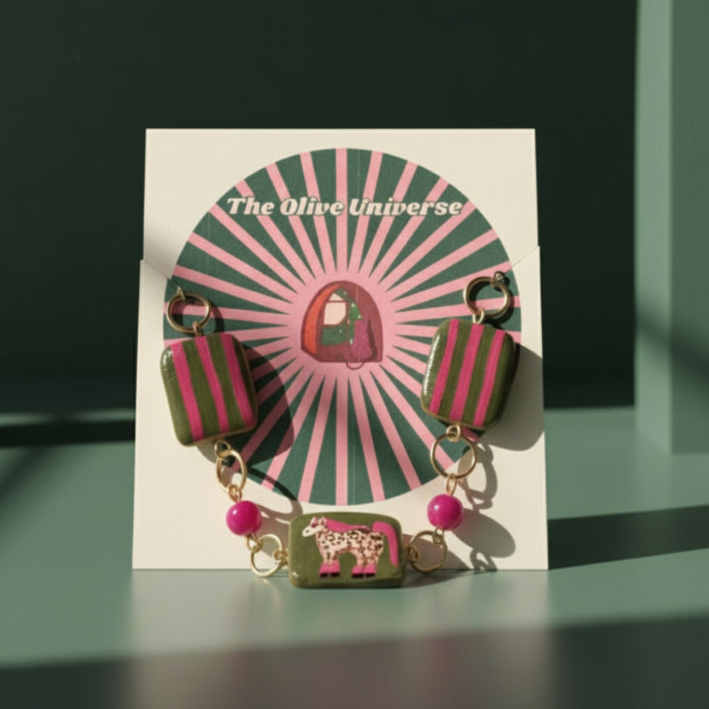 Cheetah Print Pink Pony Bracelet