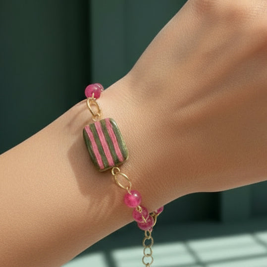 Cheetah Print Pink Pony Bracelet