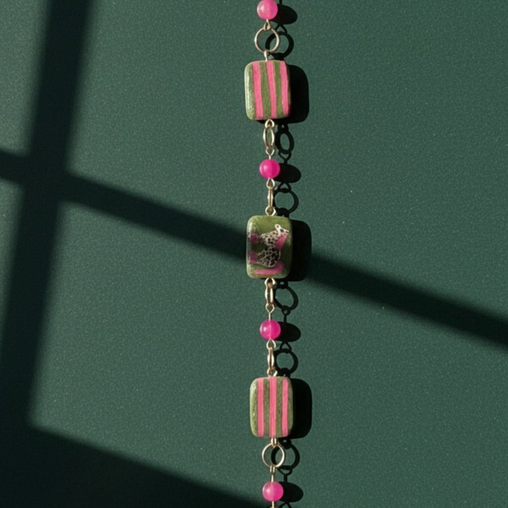 Cheetah Print Pink Pony Bracelet