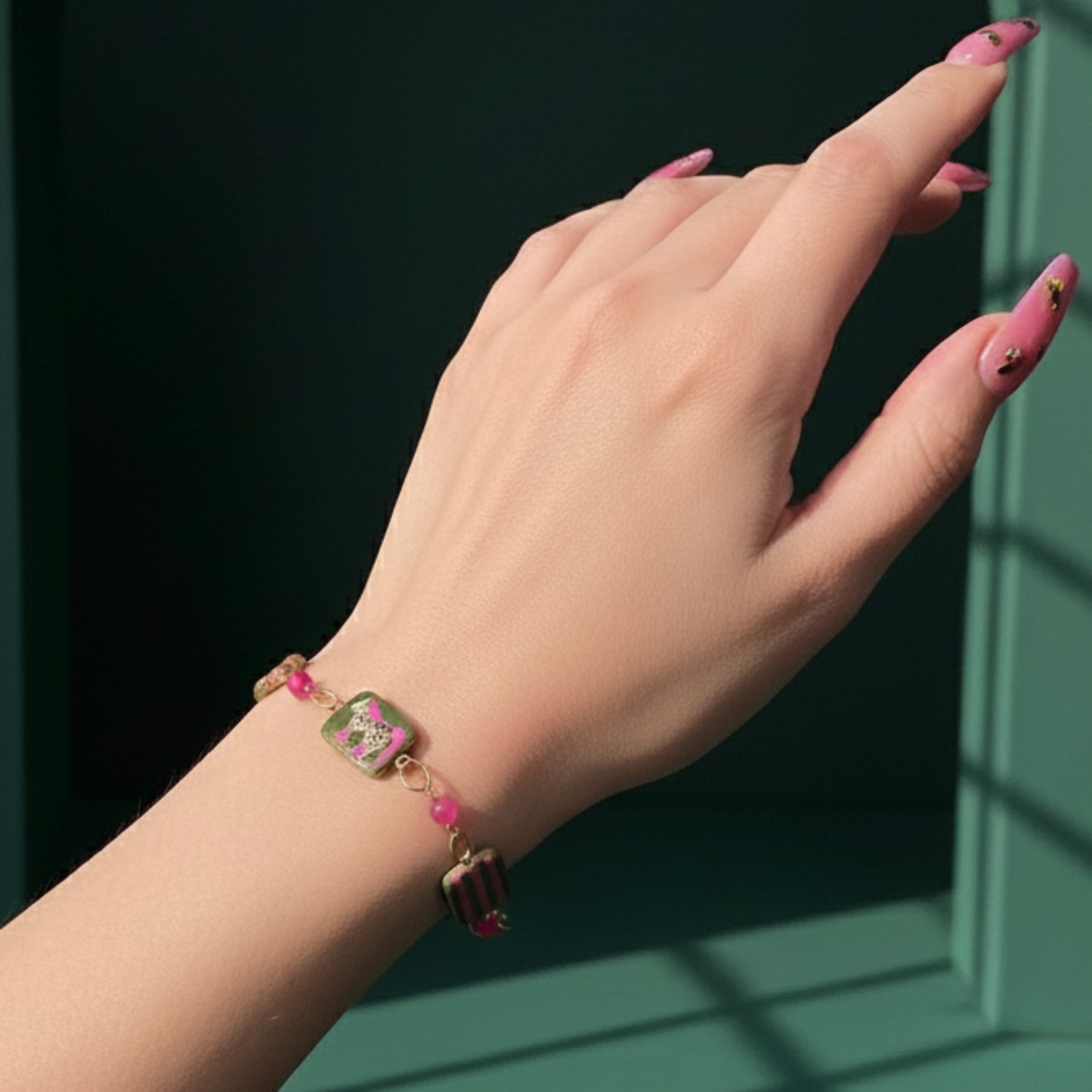 Cheetah Print Pink Pony Bracelet