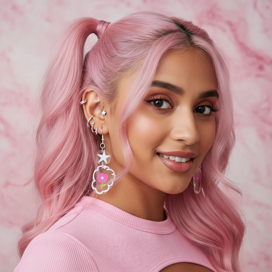 Flower Power Transparent Groovy Earrings