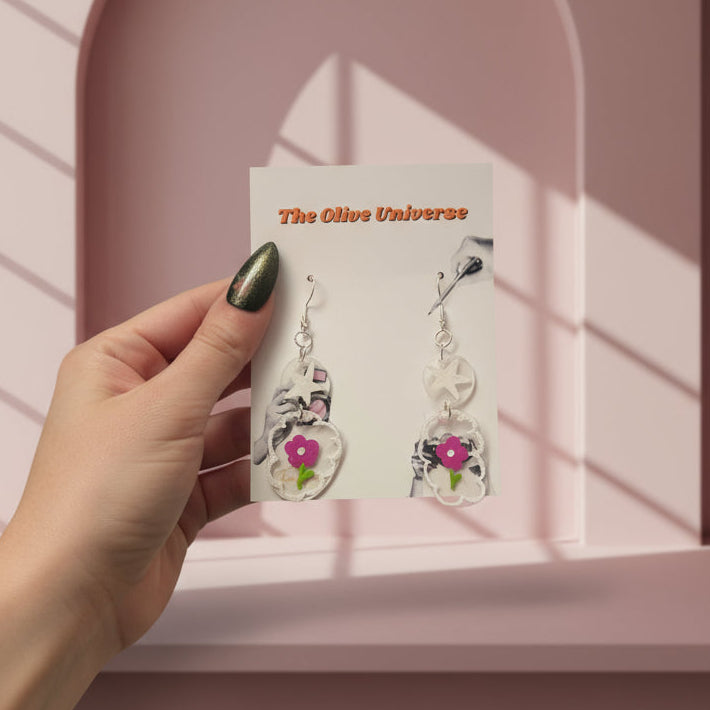 Flower Power Transparent Groovy Earrings