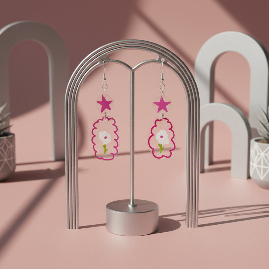 Flower Power Transparent Groovy Earrings