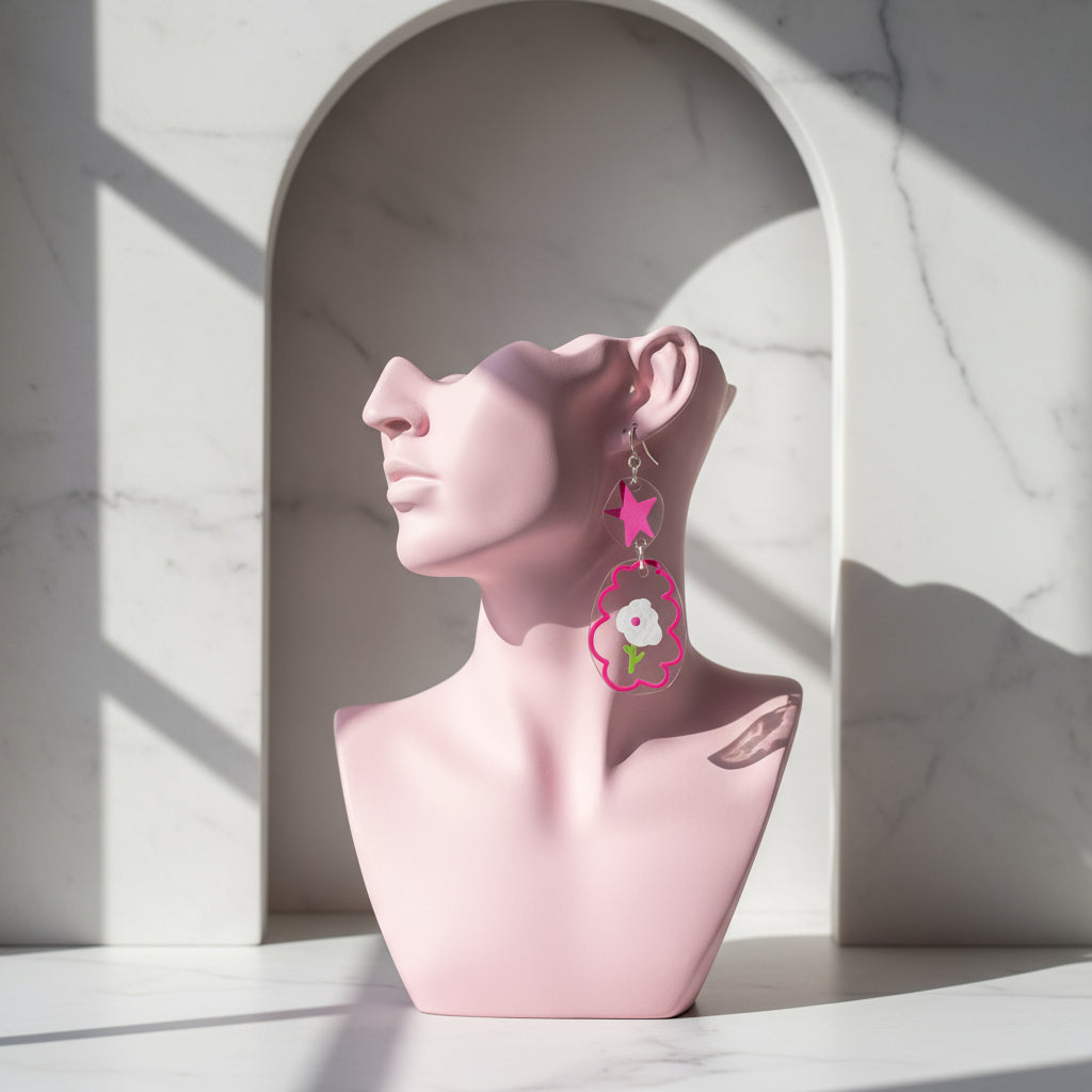 Flower Power Transparent Groovy Earrings