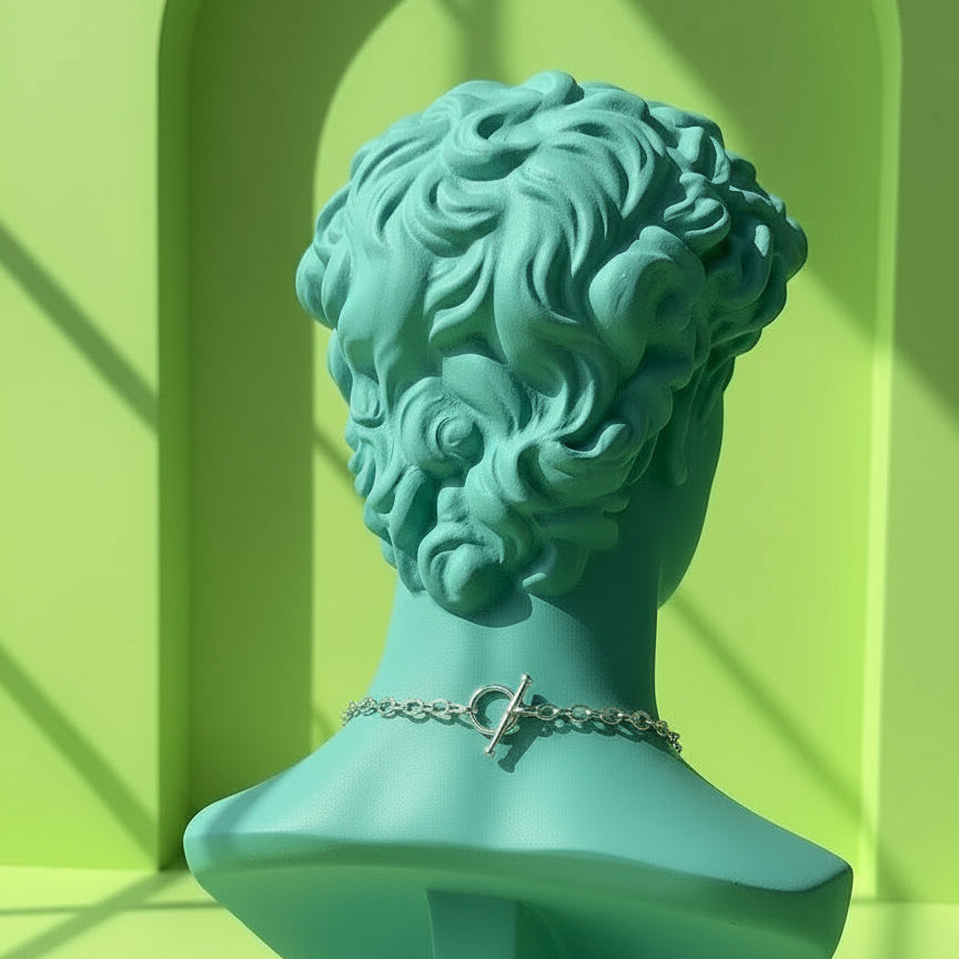 Punk Girl Grunge Beaded Chain Necklace — Olive Made