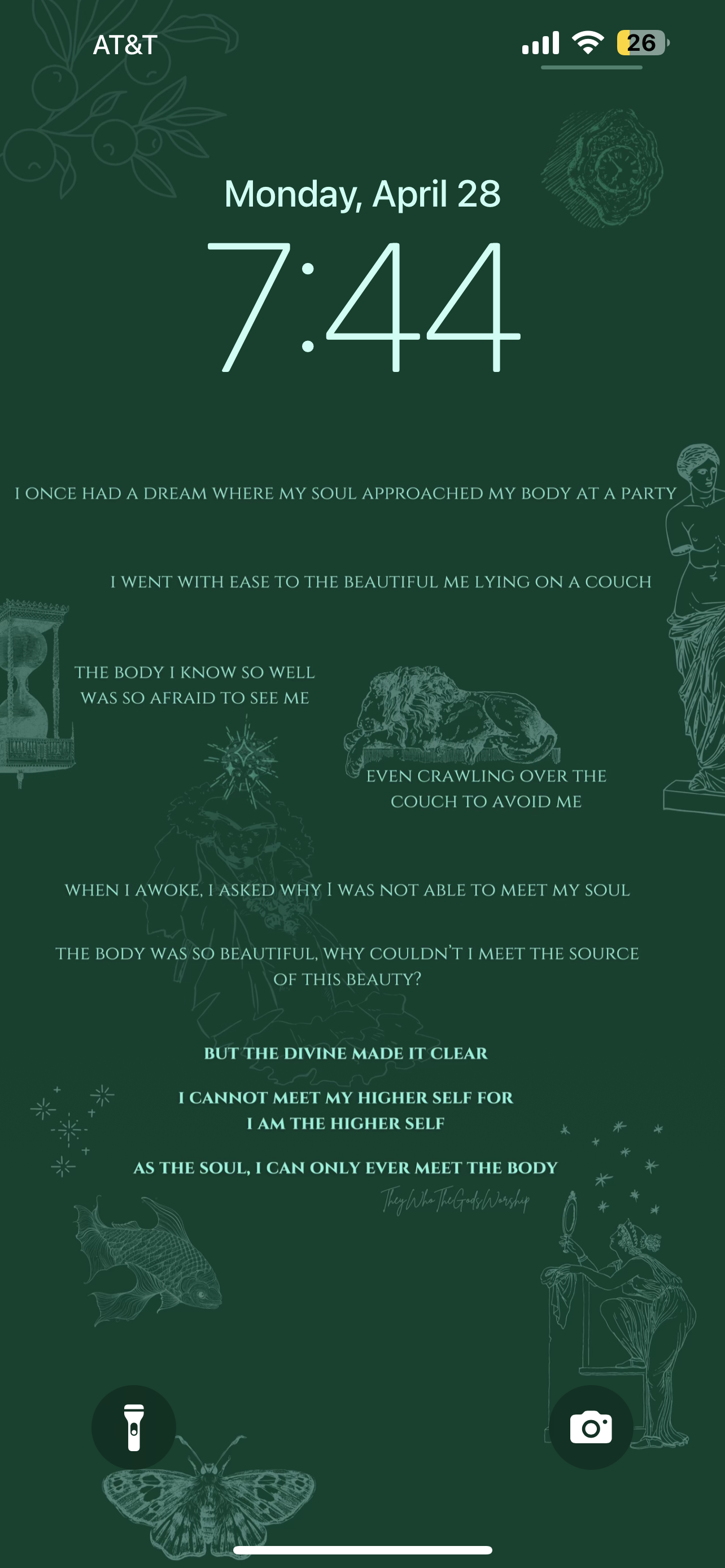 The Soul Can Only Ever Meet The Body - Digital iPhone Lockscreen Poem