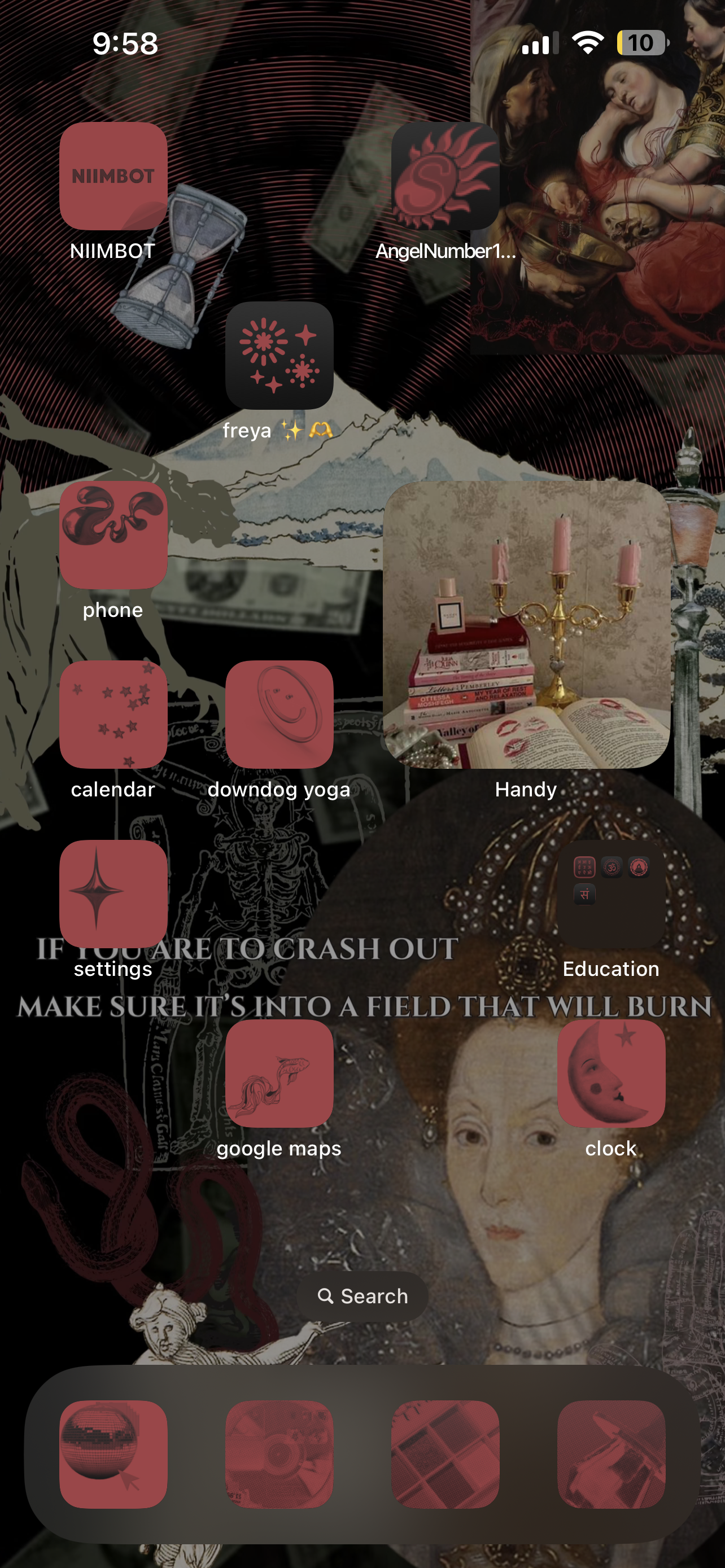 If You Are To Crash Out - Dark Academia Gothic Digital iPhone Lockscreen Wallpaper Poem