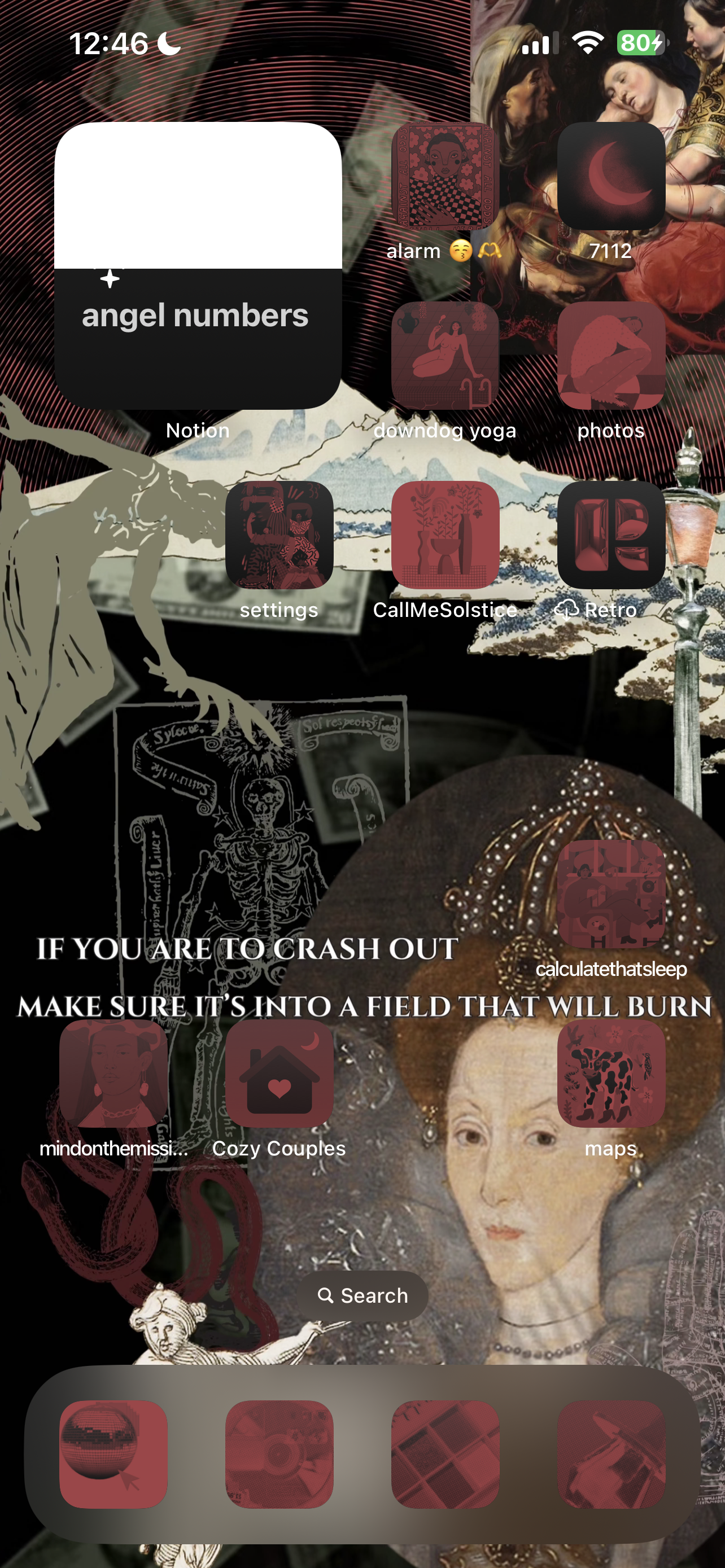 If You Are To Crash Out - Dark Academia Gothic Digital iPhone Lockscreen Wallpaper Poem