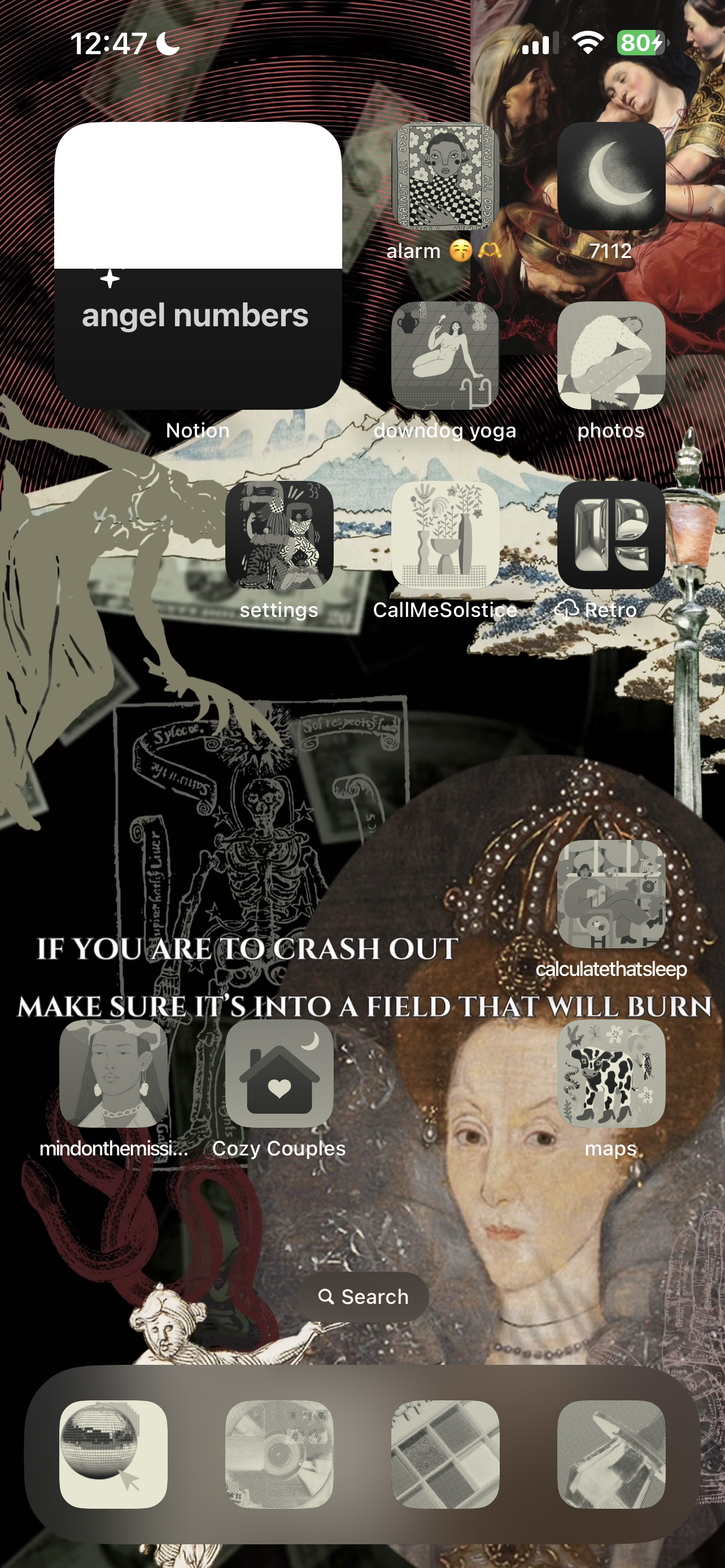 If You Are To Crash Out - Dark Academia Gothic Digital iPhone Lockscreen Wallpaper Poem