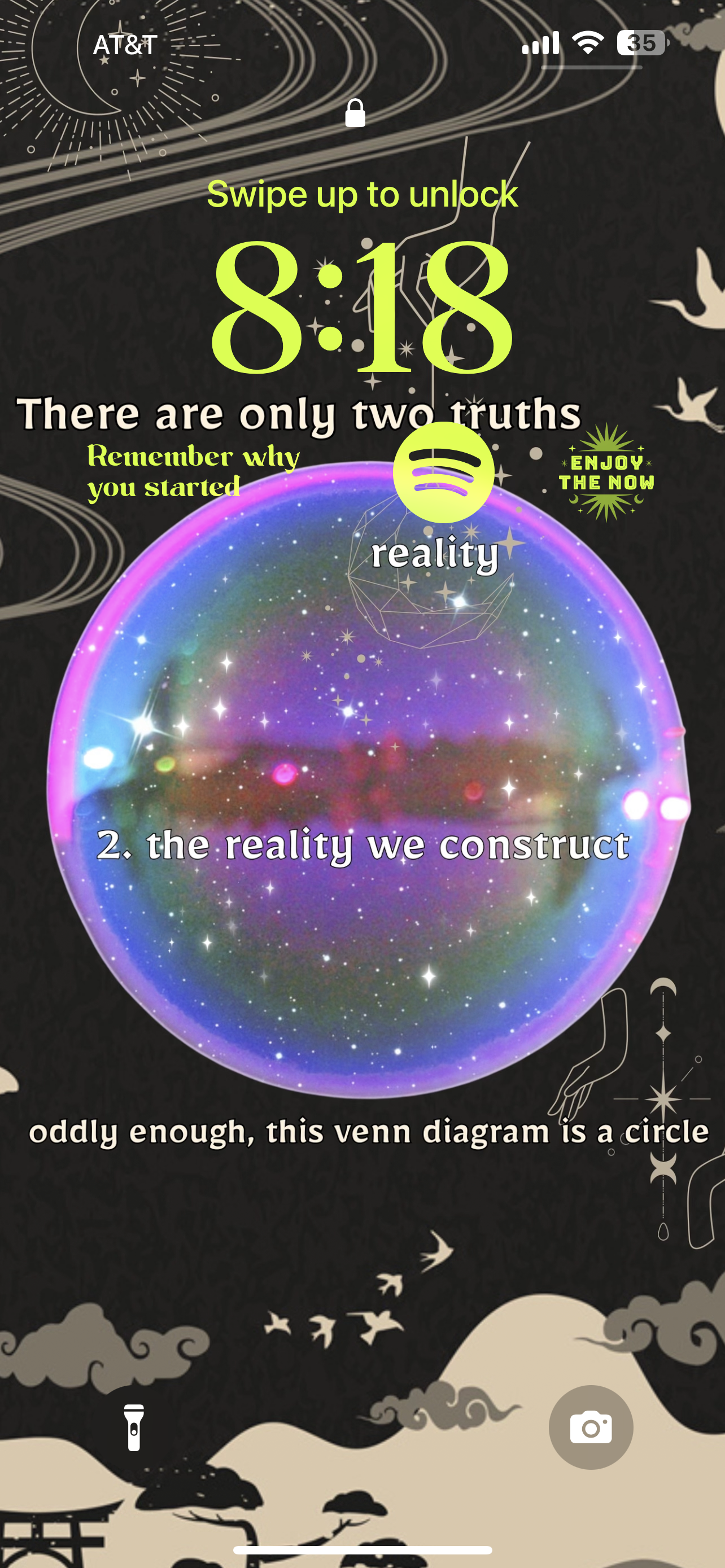Digital Aesthetic iPhone Lockscreen Poem - There Are Only Two Truths
