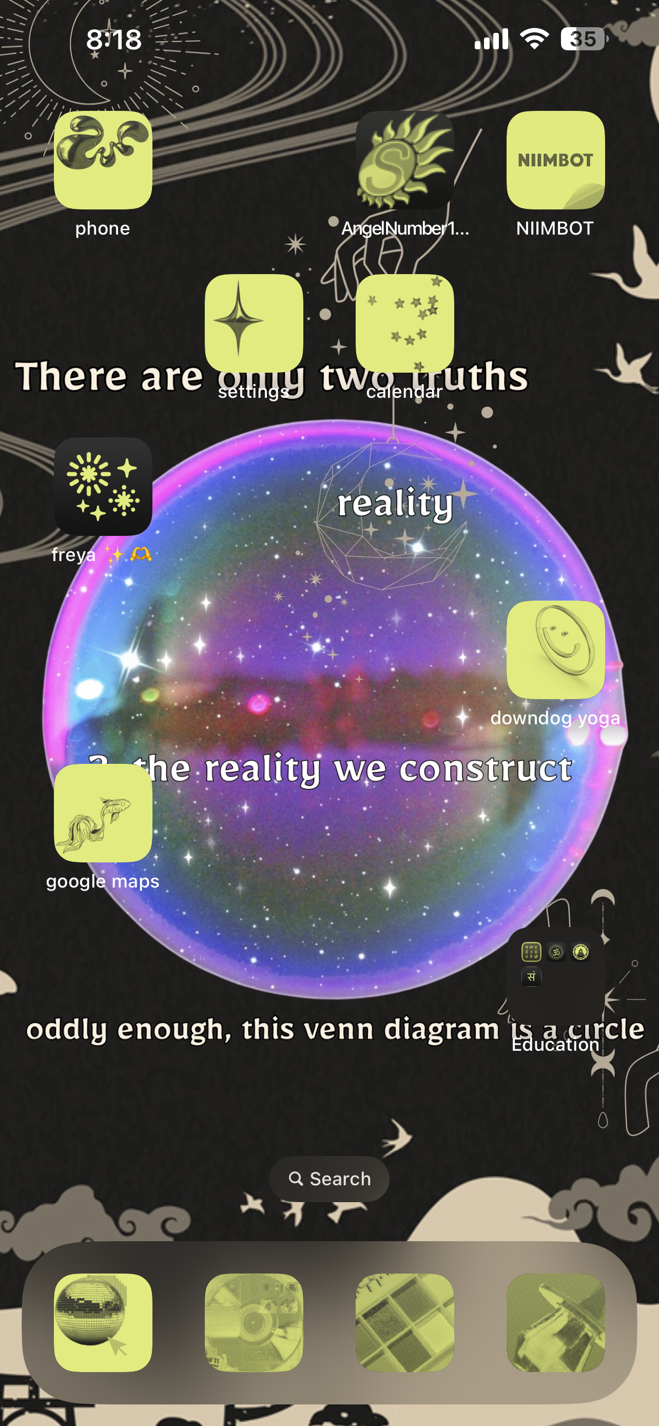 Digital Aesthetic iPhone Lockscreen Poem - There Are Only Two Truths