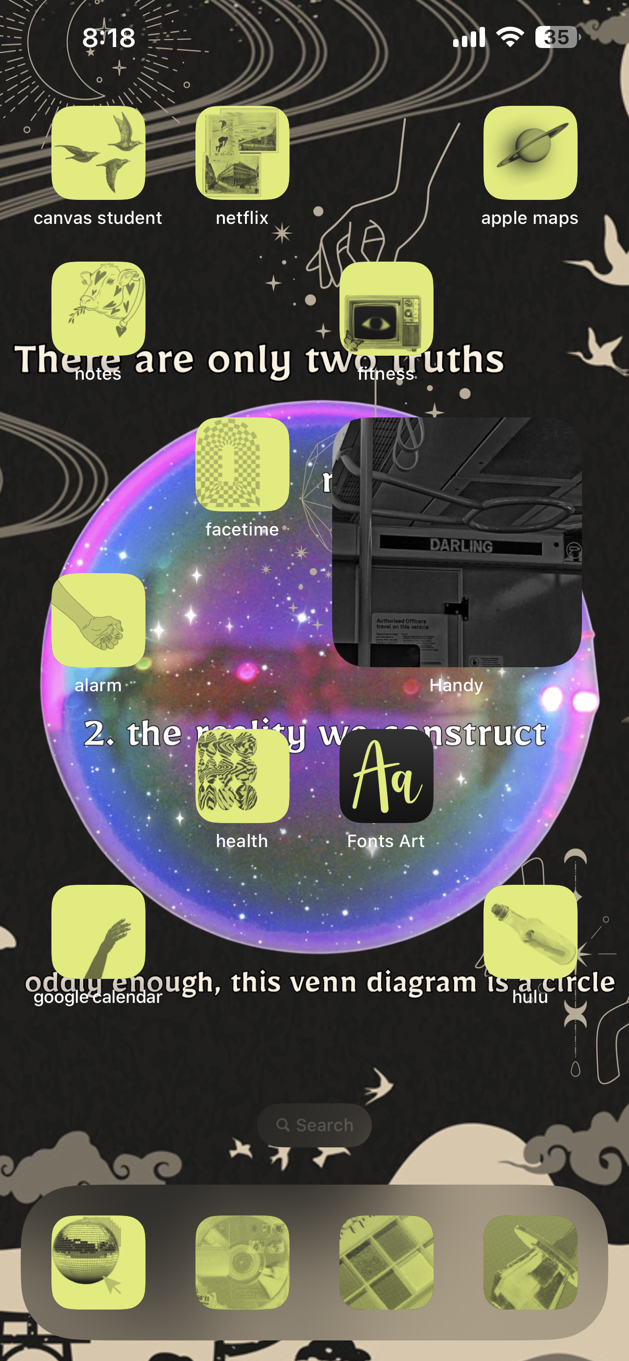 Digital Aesthetic iPhone Lockscreen Poem - There Are Only Two Truths