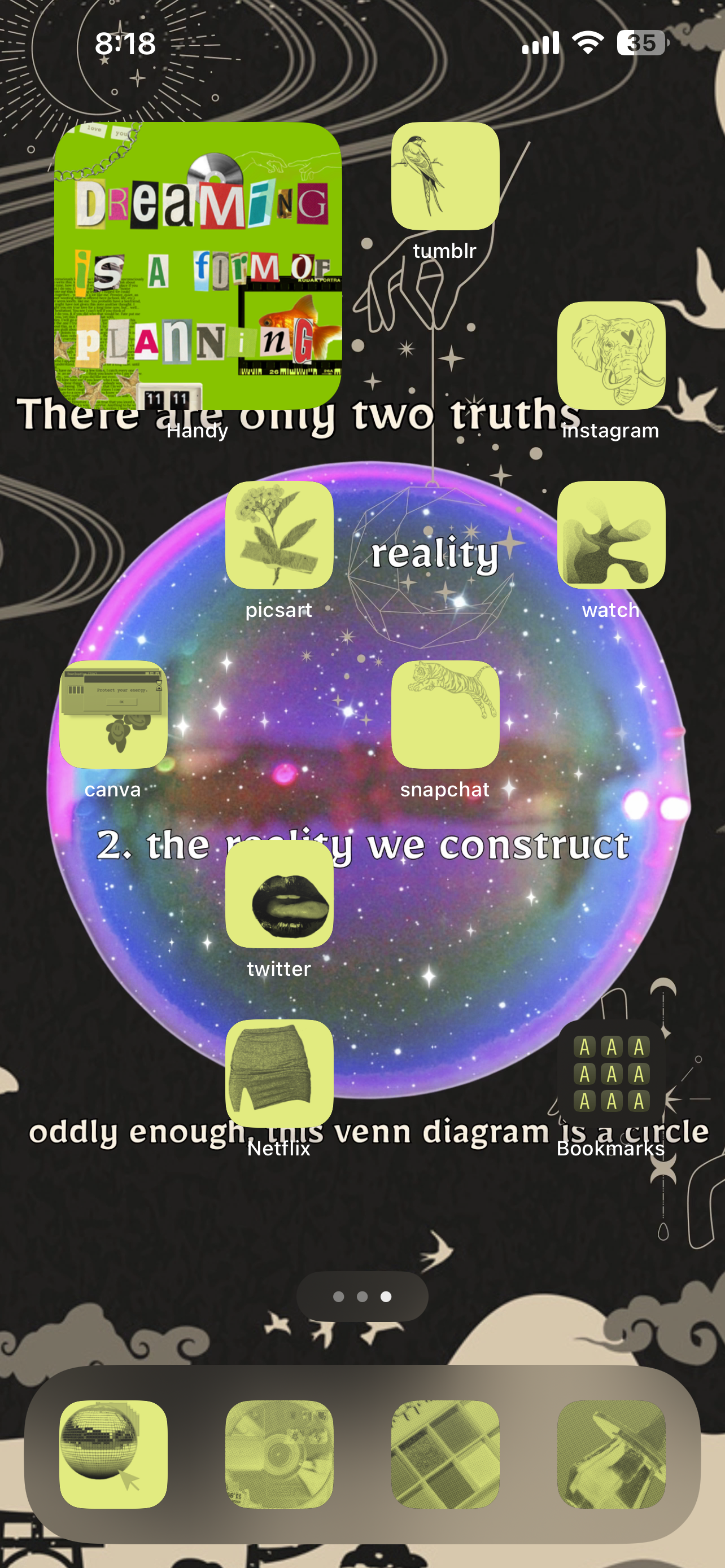 Digital Aesthetic iPhone Lockscreen Poem - There Are Only Two Truths