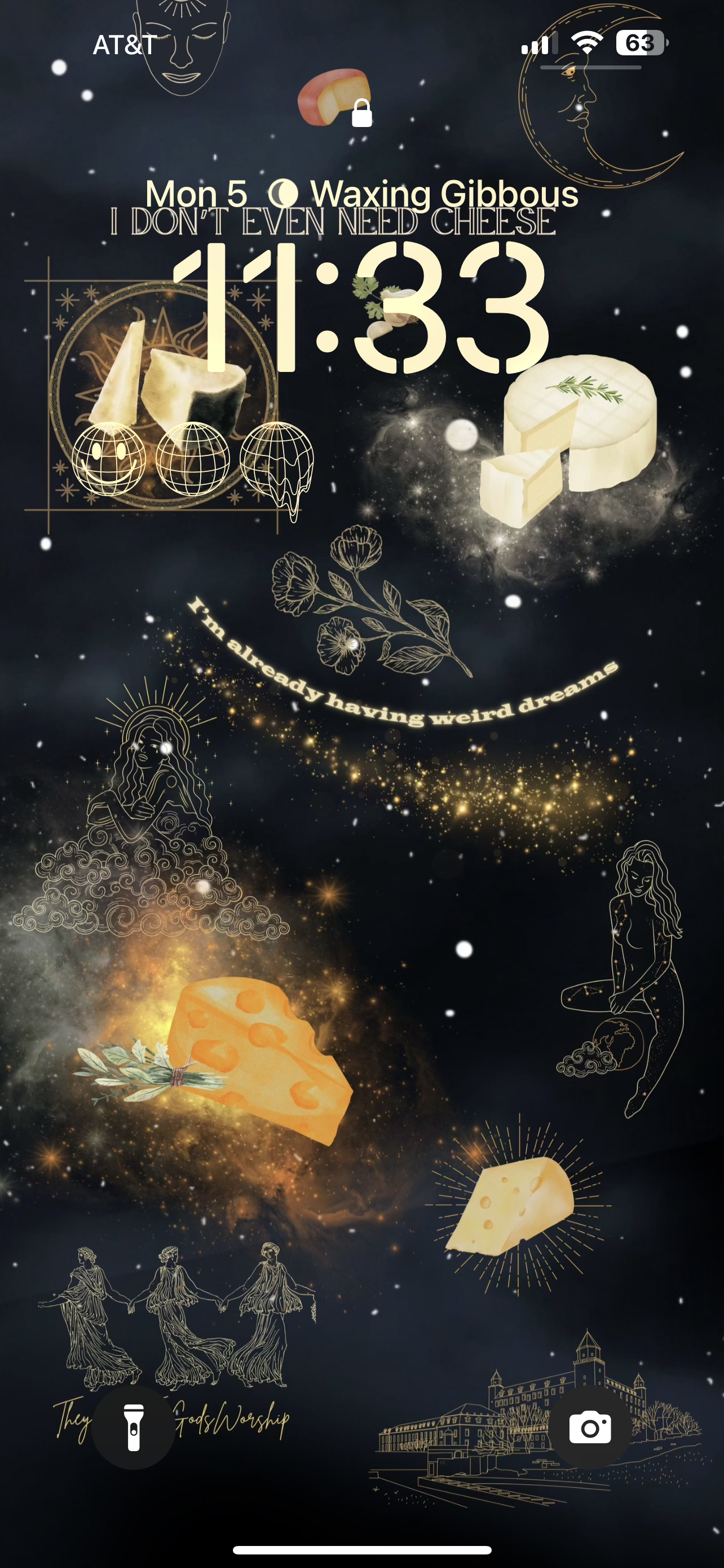 I Don’t Even Need Cheese, I’m Already Having Weird Dreams - Cosmic iPhone Digital Lockscreen Poem