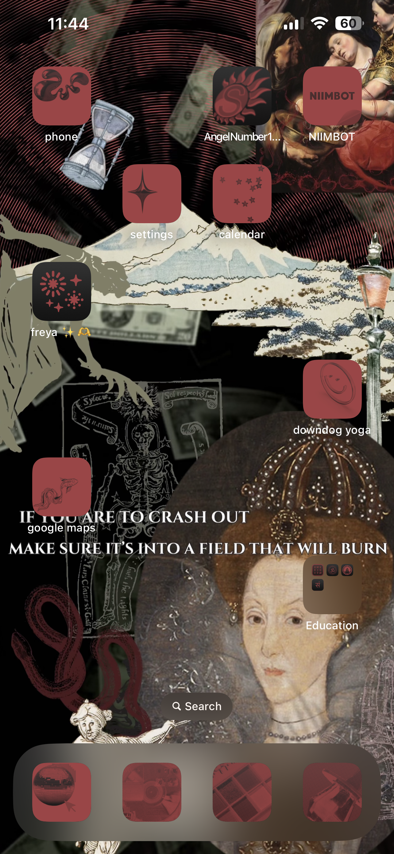 If You Are To Crash Out - Dark Academia Gothic Digital iPhone Lockscreen Wallpaper Poem