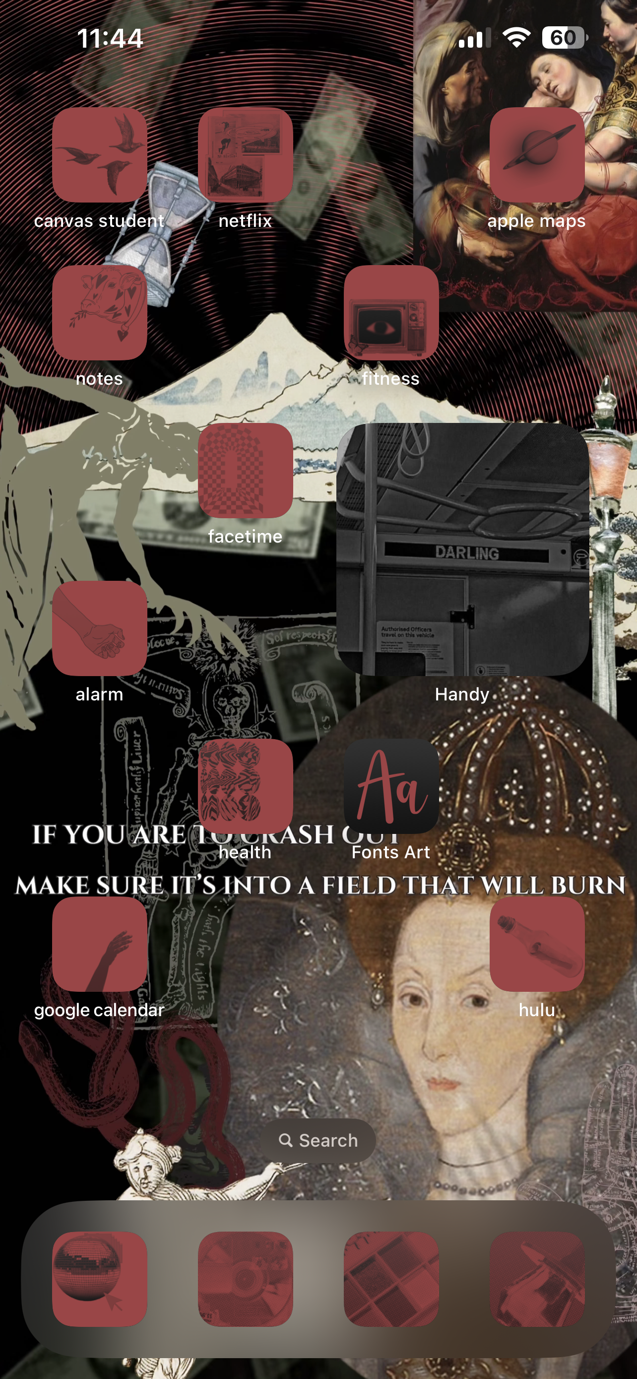 If You Are To Crash Out - Dark Academia Gothic Digital iPhone Lockscreen Wallpaper Poem
