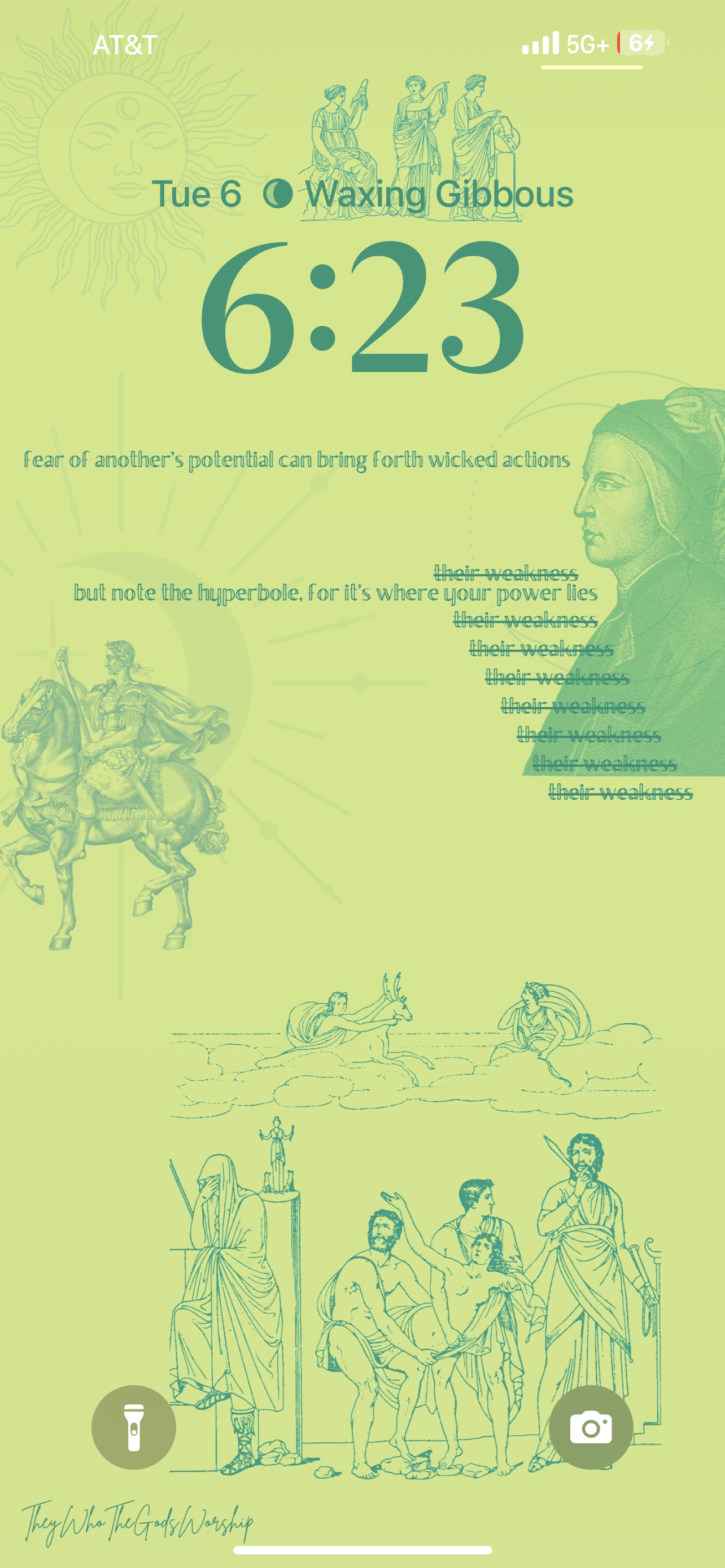 Fear Of Another’s Potential - Lime & Teal Digital iPhone Lockscreen Wallpaper Poem