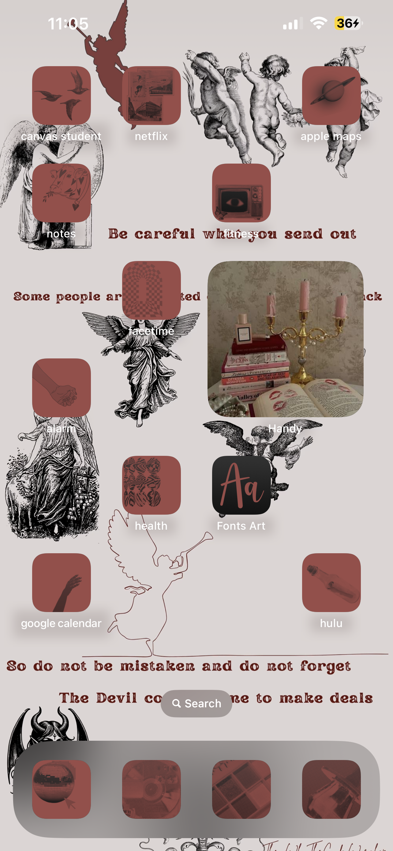 The Devil Comes To Me To Make Deals - Dark Academia Gothic Digital iPhone Lockscreen Wallpaper Poem