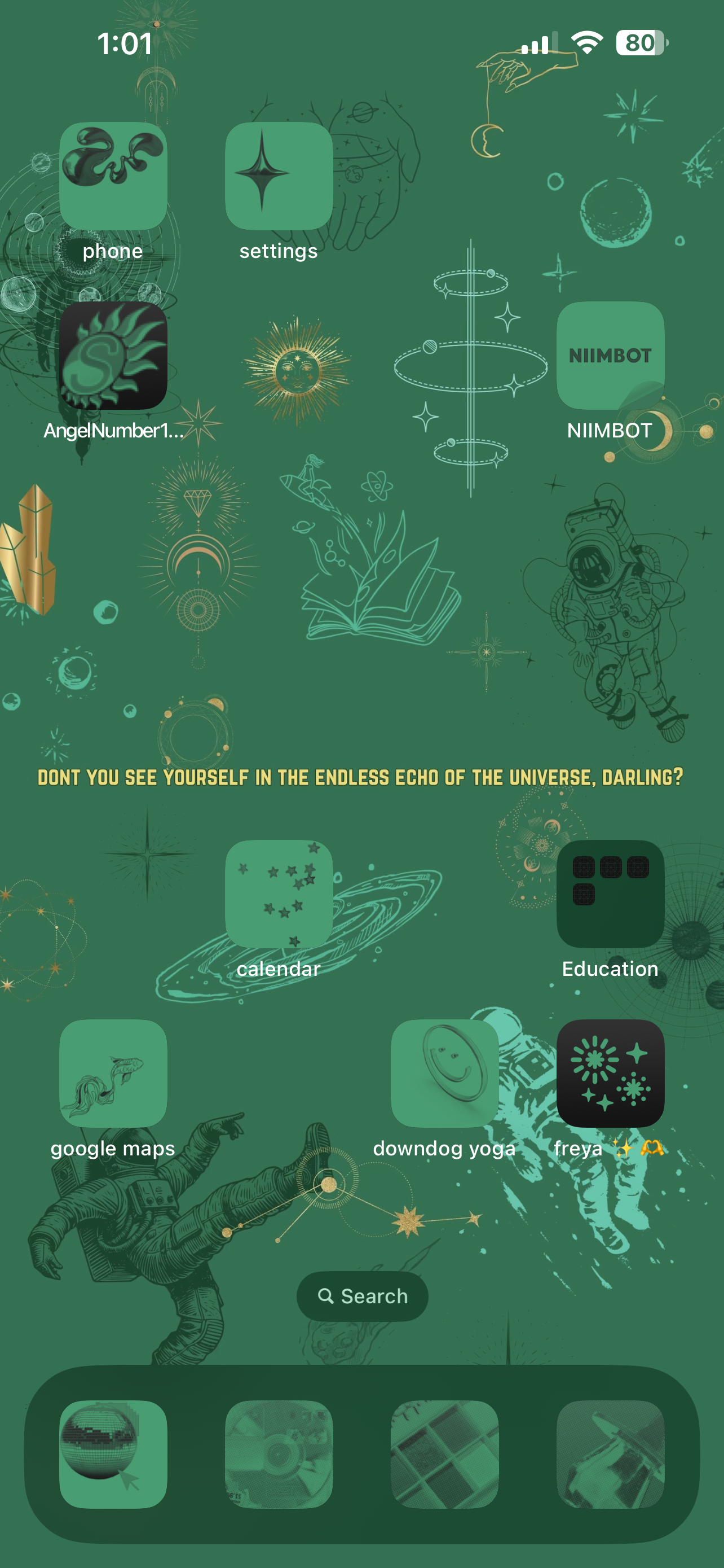 Endless Echo Of The Universe - Cosmic Digital iPhone Lockscreen Wallpaper Poem