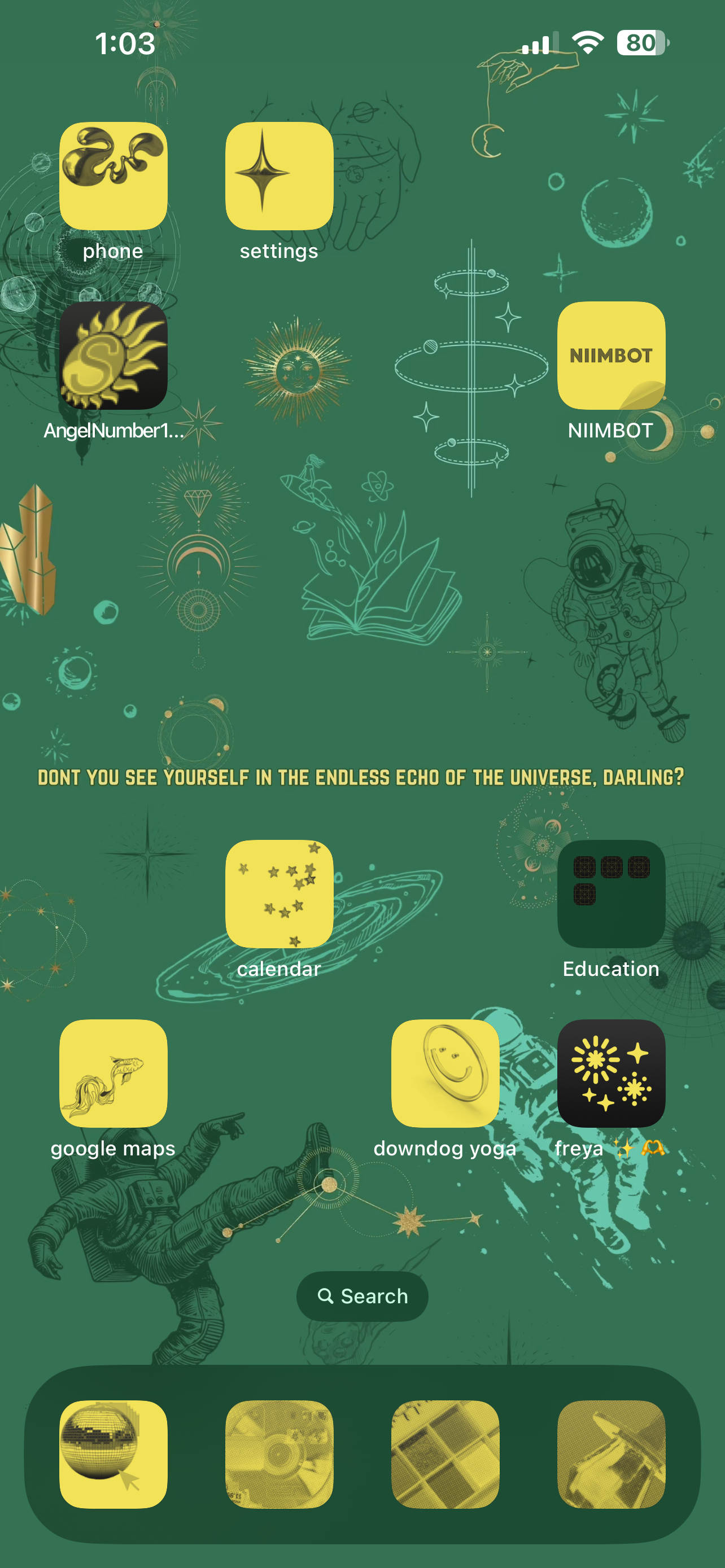 Endless Echo Of The Universe - Cosmic Digital iPhone Lockscreen Wallpaper Poem