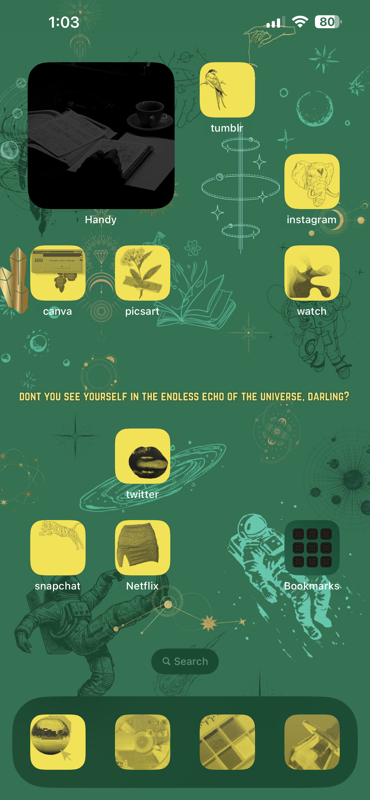 Endless Echo Of The Universe - Cosmic Digital iPhone Lockscreen Wallpaper Poem