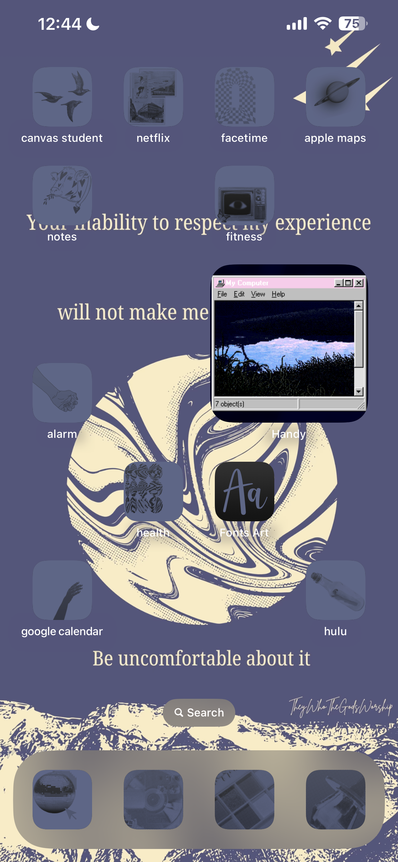 Digital iPhone Lockscreen Retrowave Wallpaper Poem - Respect My Experience