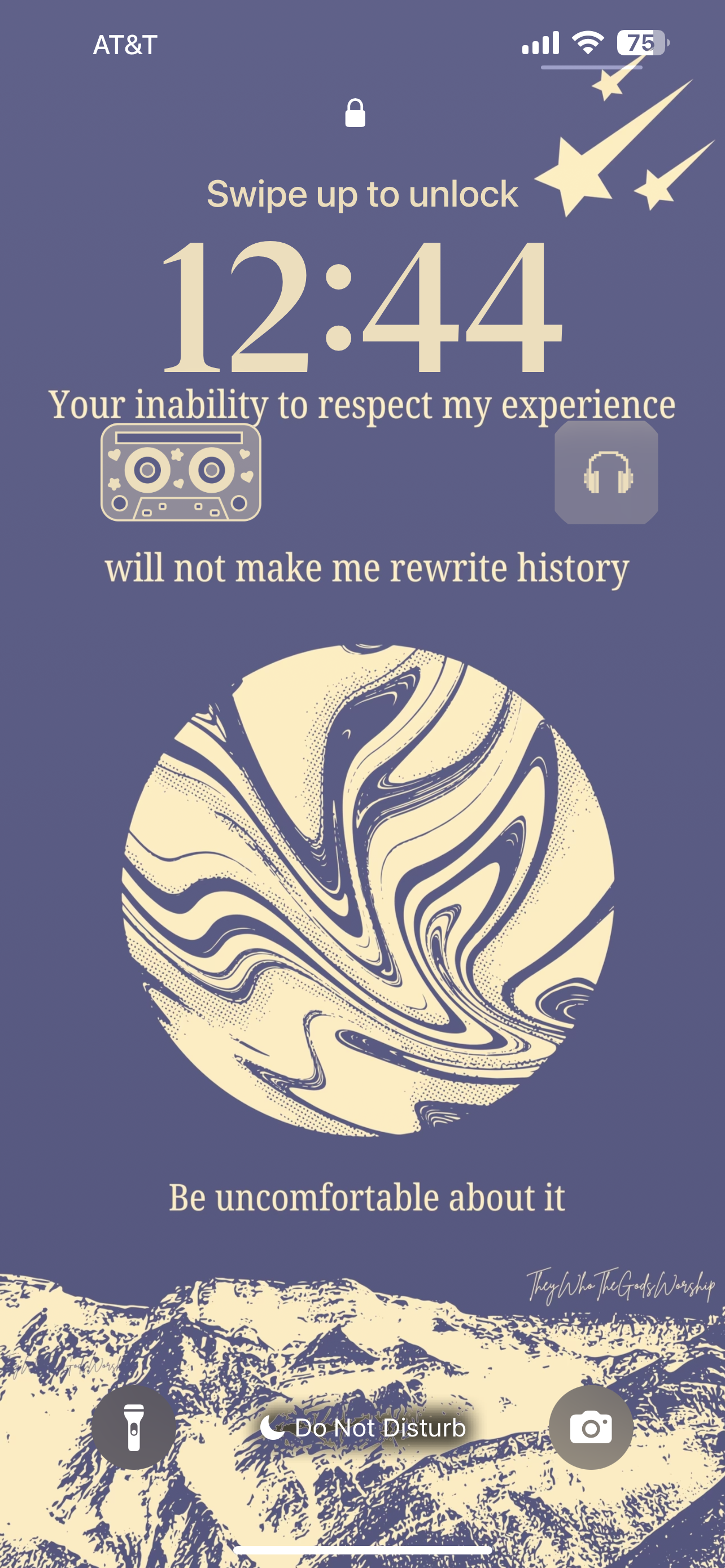 Digital iPhone Lockscreen Retrowave Wallpaper Poem - Respect My Experience