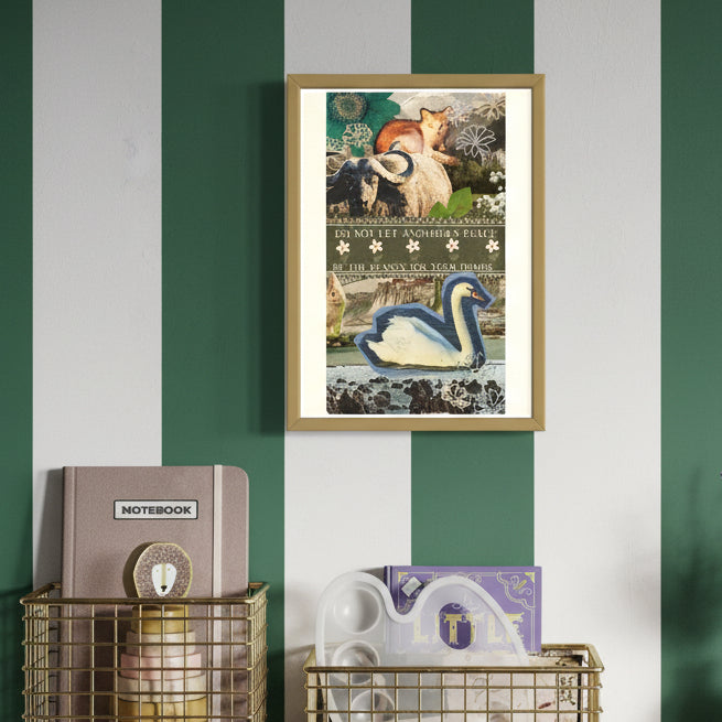 Peace-Focused Olive Green Monochrome Poetry Prints – Olive Made