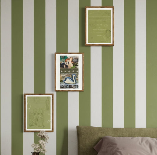 Peace-Focused Olive Green Monochrome Poetry Prints – Olive Made