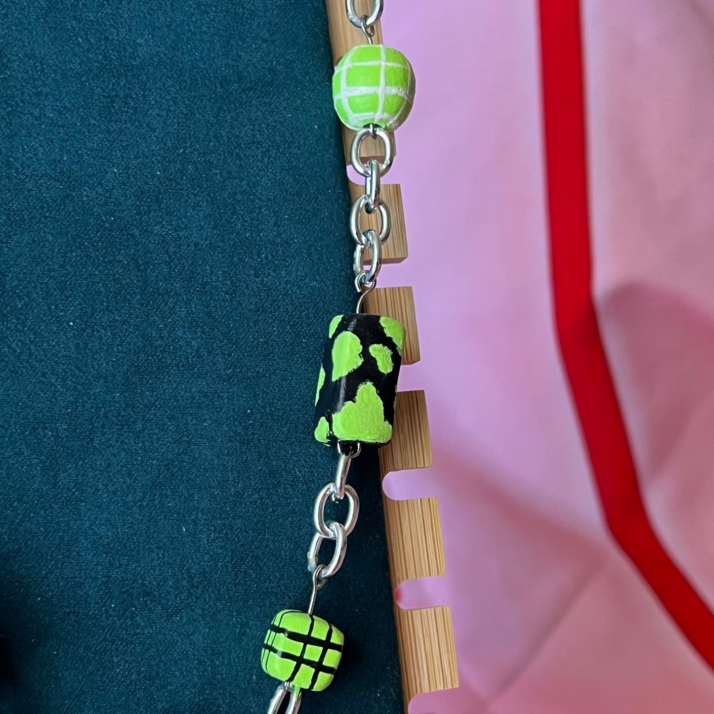 Punk Girl Grunge Beaded Chain Necklace — Olive Made