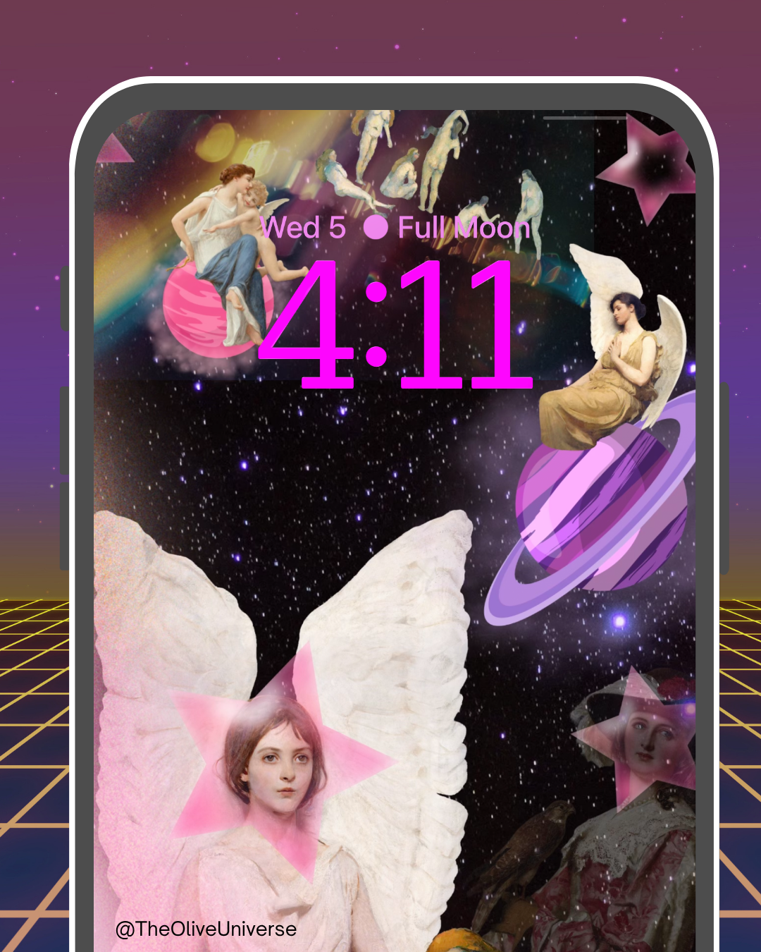 Retro Space Y2K Cutout Collage Wallpaper Bundle (3 Digital Wallpapers)