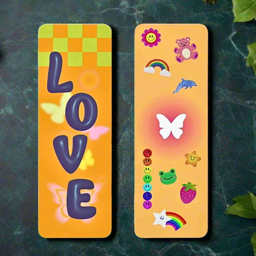 Retro Y2k Neon Sticker Design Bookmark (Double-sided)
