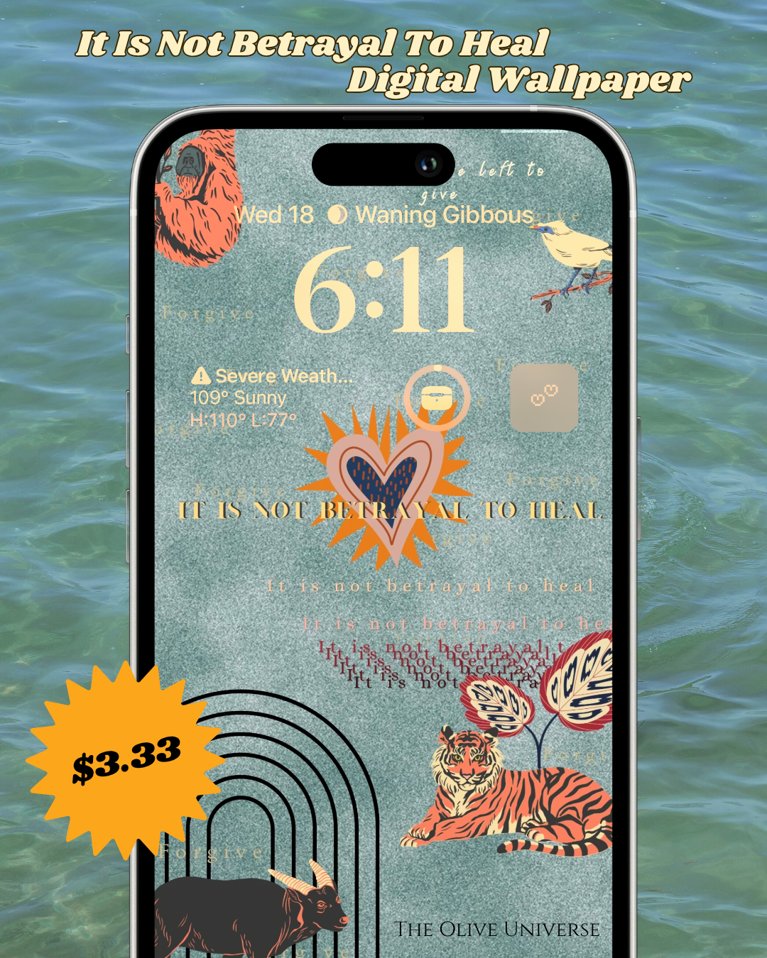 Self-Love Digital Wallpaper Bundle — 3 Poetic iPhone Lockscreens for Healing & Empowerment