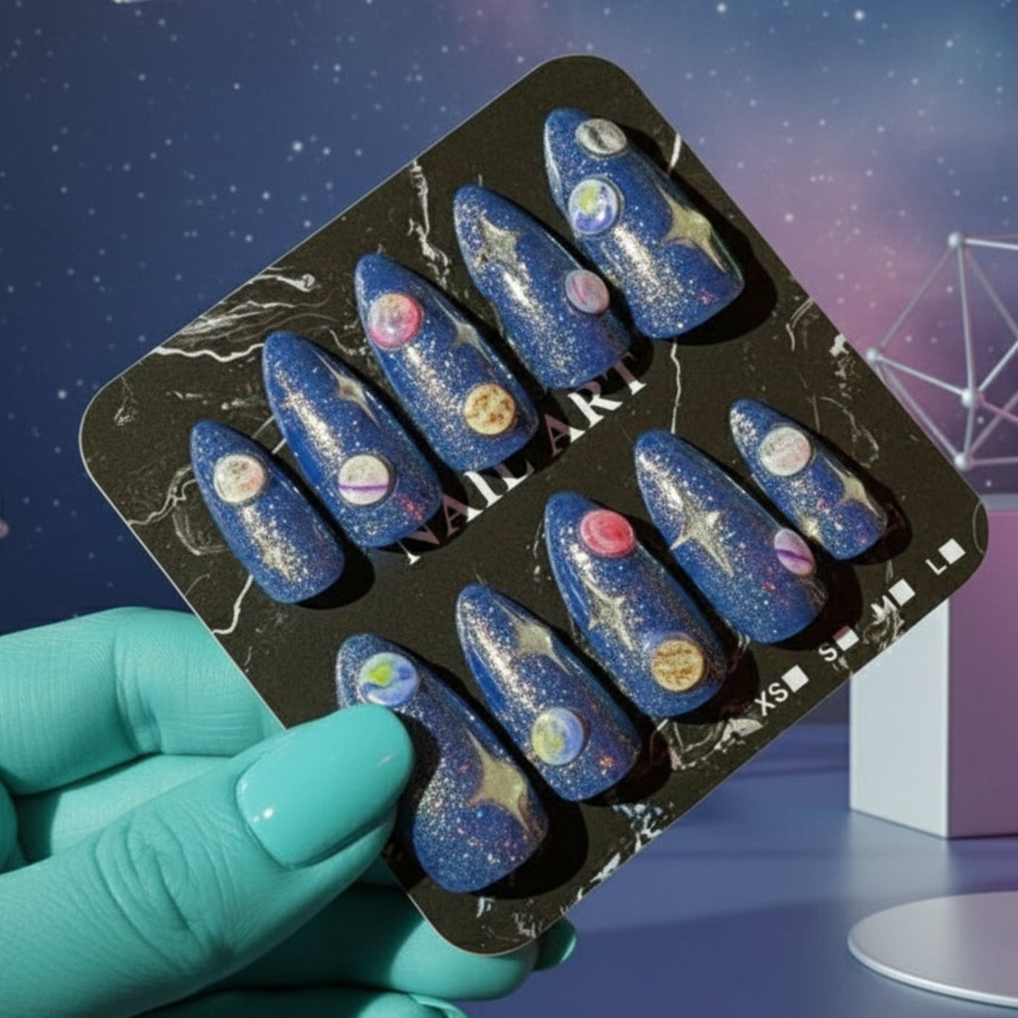 🌌✨ Soulmate Nail Duo — Sparkling Starlight + Galactic Horizon ✨🌌