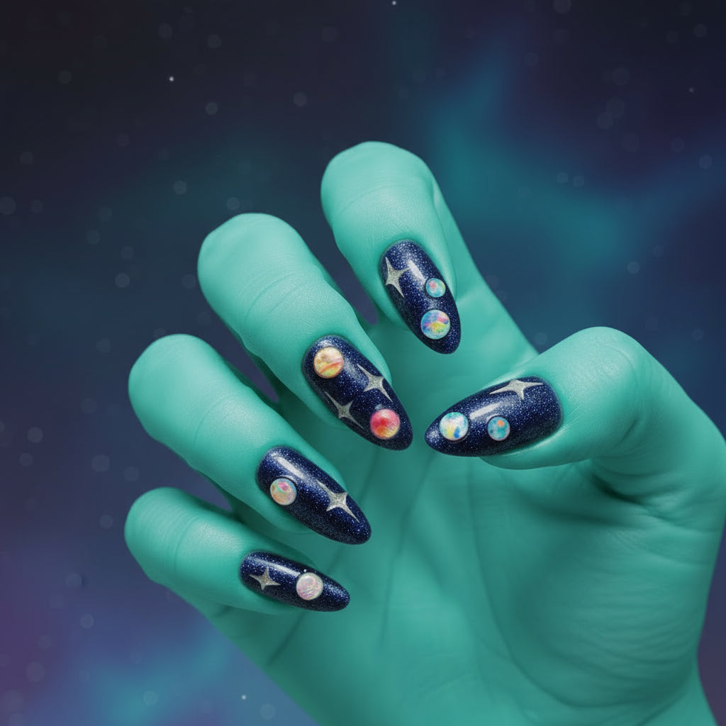 🌌✨ Soulmate Nail Duo — Sparkling Starlight + Galactic Horizon ✨🌌