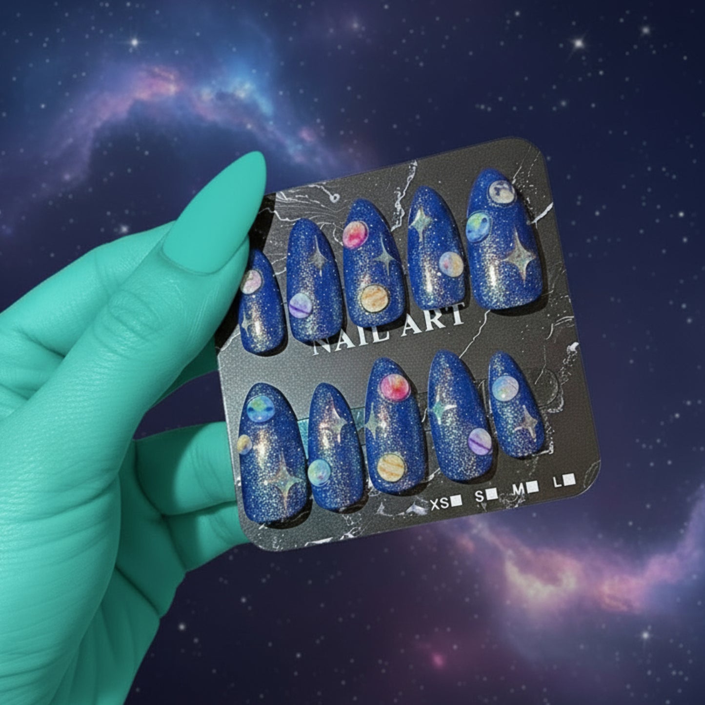 🌌✨ Soulmate Nail Duo — Sparkling Starlight + Galactic Horizon ✨🌌