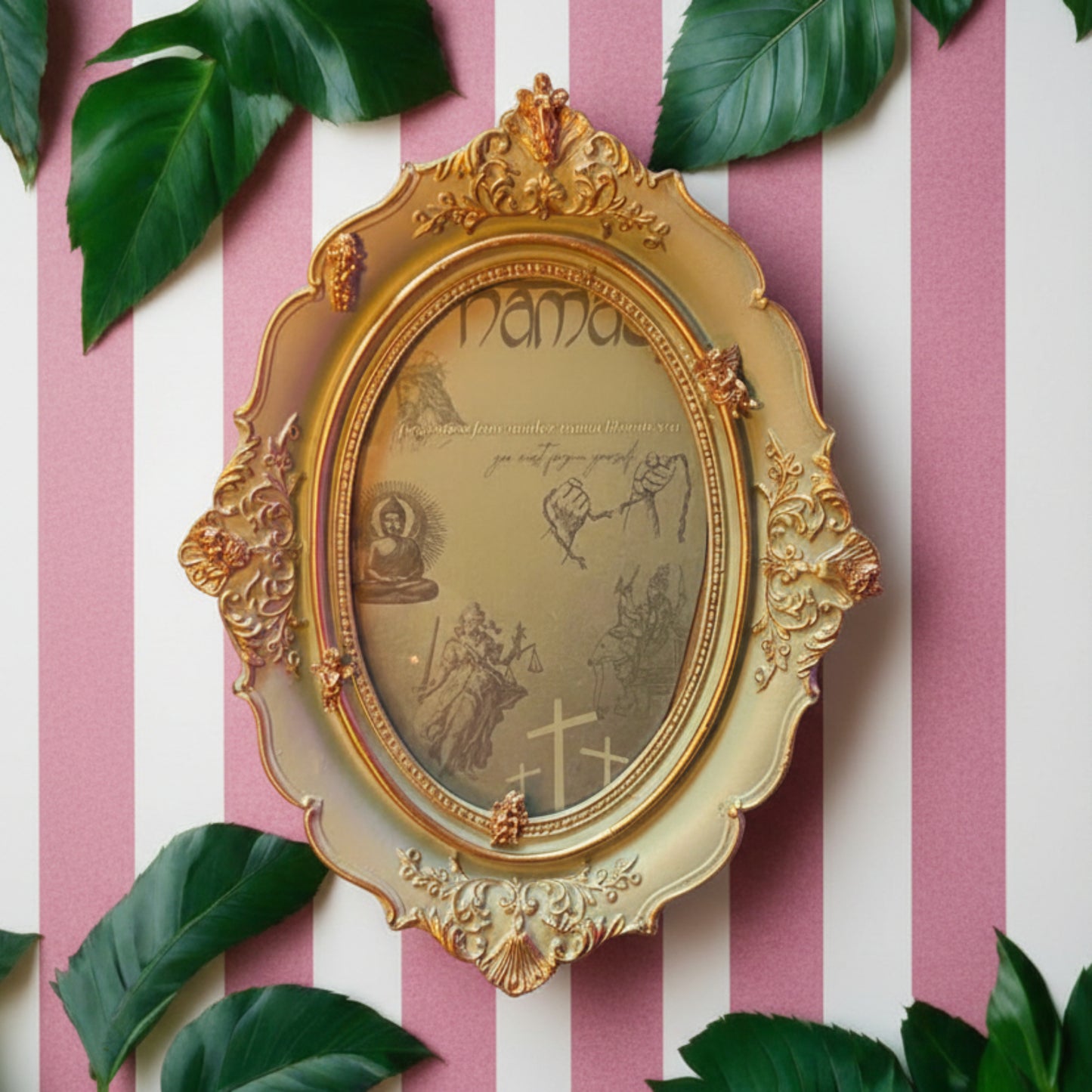 Teal Baroque Customized Framed Print - "You Must Forgive Yourself" Maximalist Print