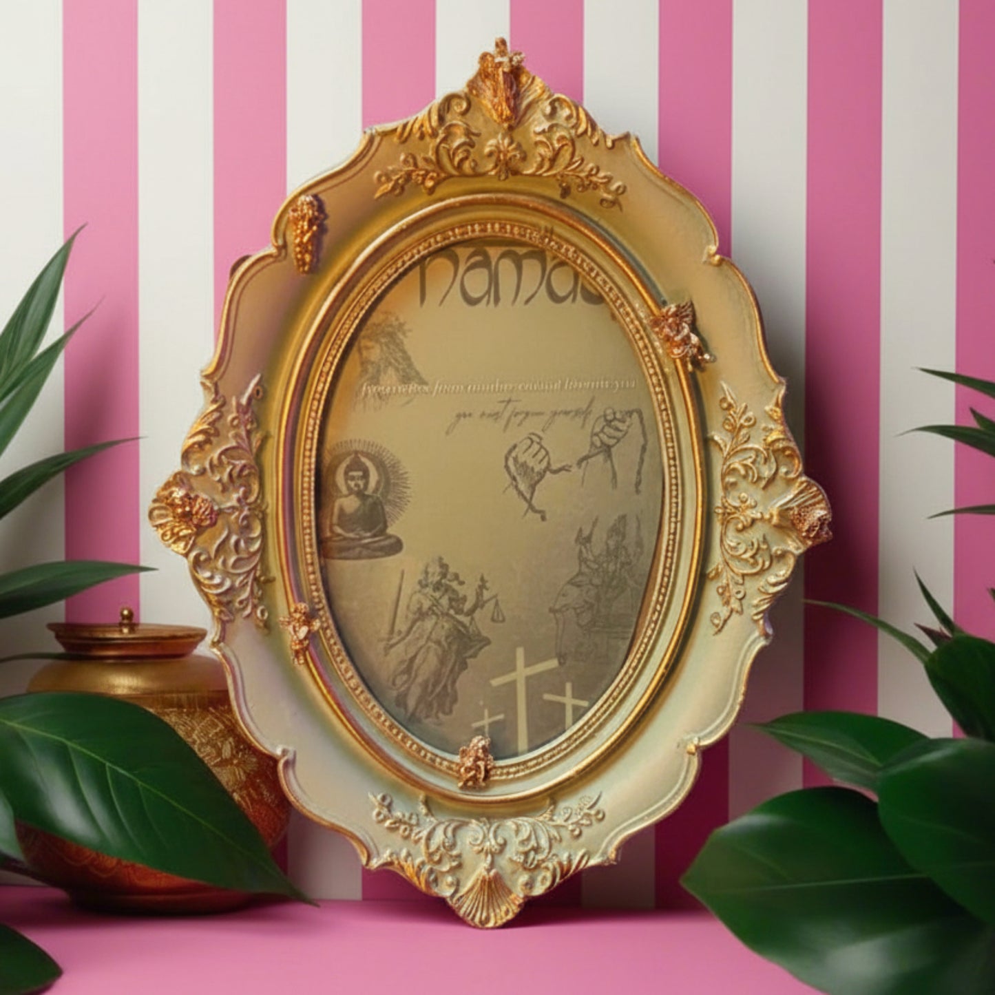 Teal Baroque Customized Framed Print - "You Must Forgive Yourself" Maximalist Print