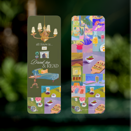 Vintage Tea & Read Cozy Colorful Bookmark