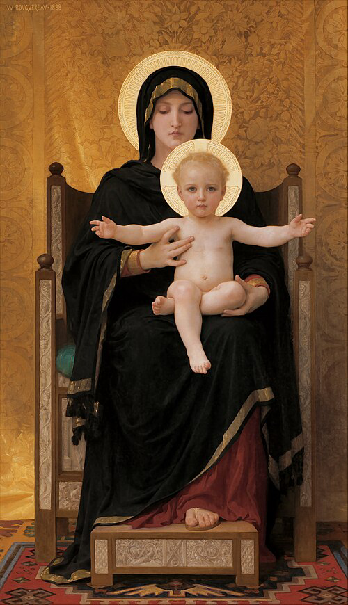 mother mary necklace, virgin and child necklace, baby jesus necklace, bouguereau jewelry, art history necklace, religious pendant necklace, catholic jewelry, angelcore necklace, cathedralcore jewelry, coquette necklace, romantic necklace, 18k gold plated necklace, polymer clay charm necklace, rhinestone pendant, pearl charm necklace, handmade pendant necklace, statement necklace, wearable art jewelry, handmade gift for her, olive made