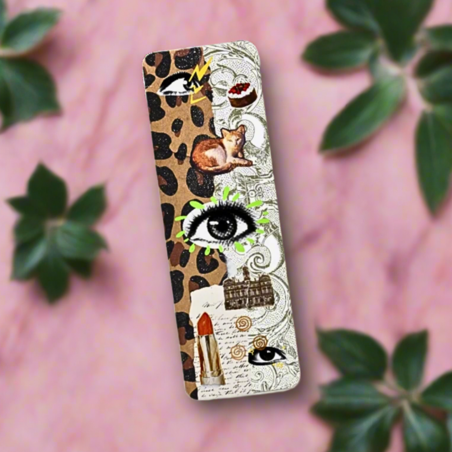 Y2K Neon Animal Print Collage Bookmark | Olive Made
