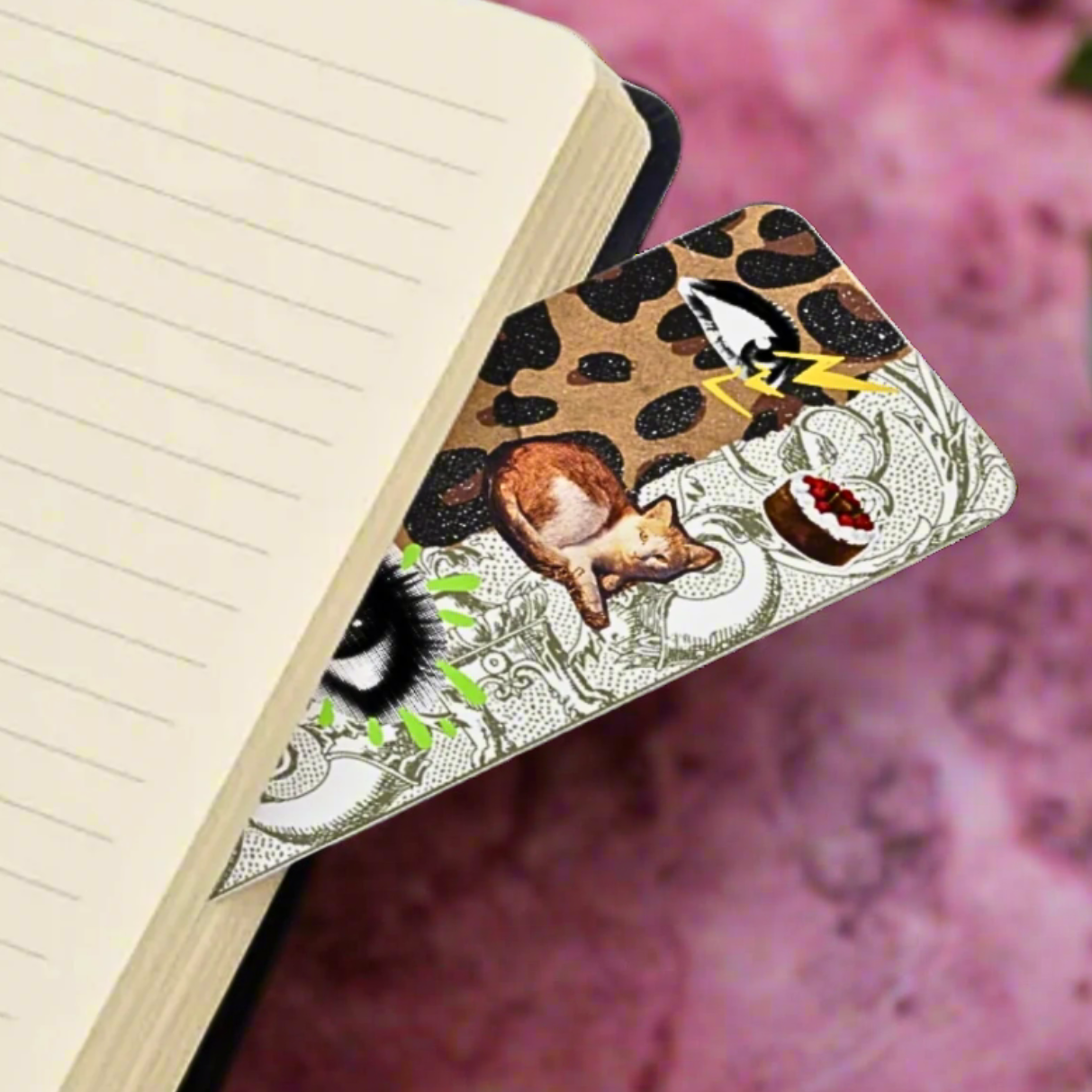 Y2K Neon Animal Print Collage Bookmark | Olive Made