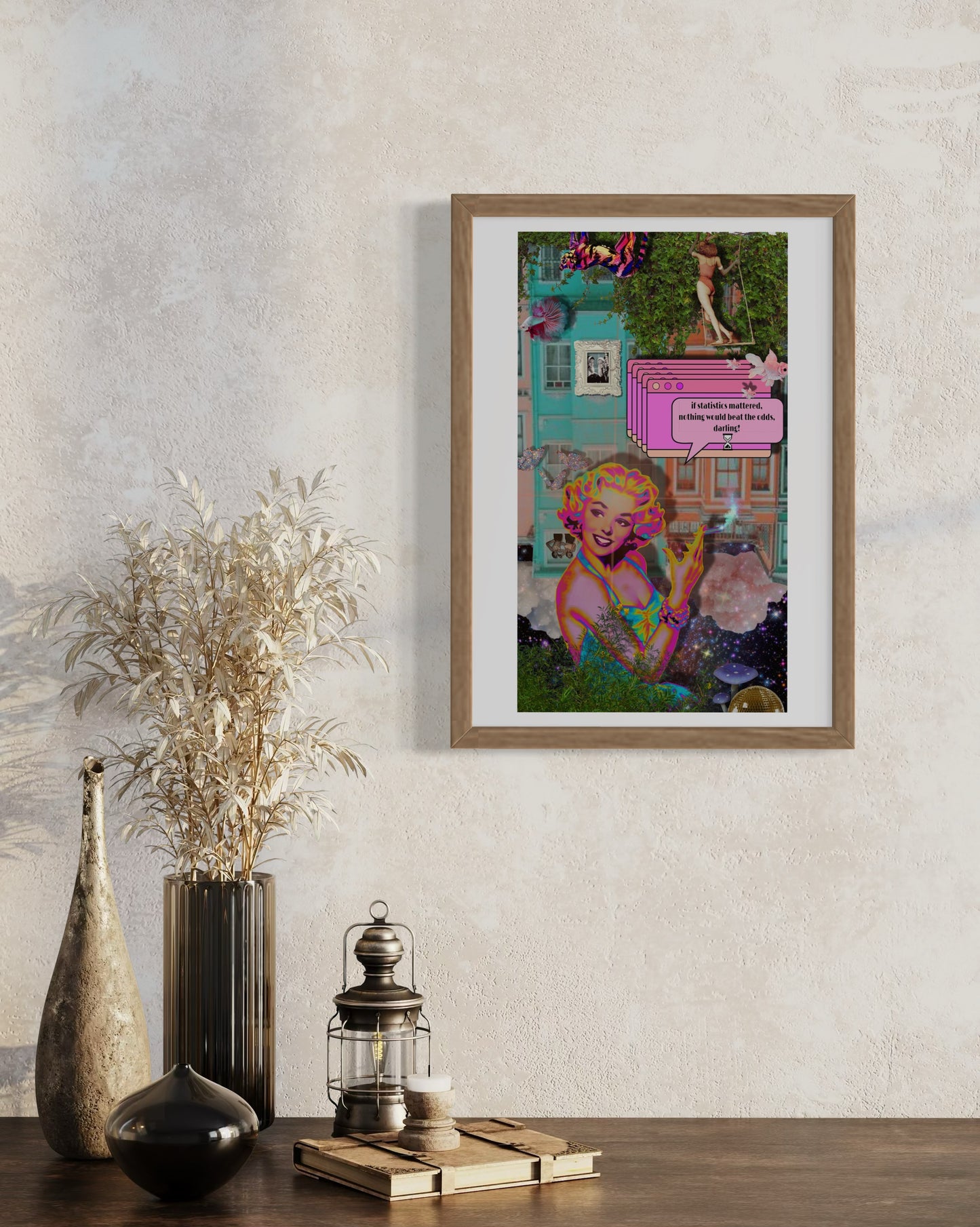 Y2k Retrowave Poetry Print | Eclectic Neon Wall Decor
