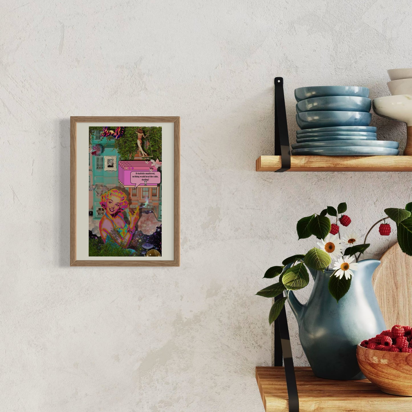 Y2k Retrowave Poetry Print | Eclectic Neon Wall Decor