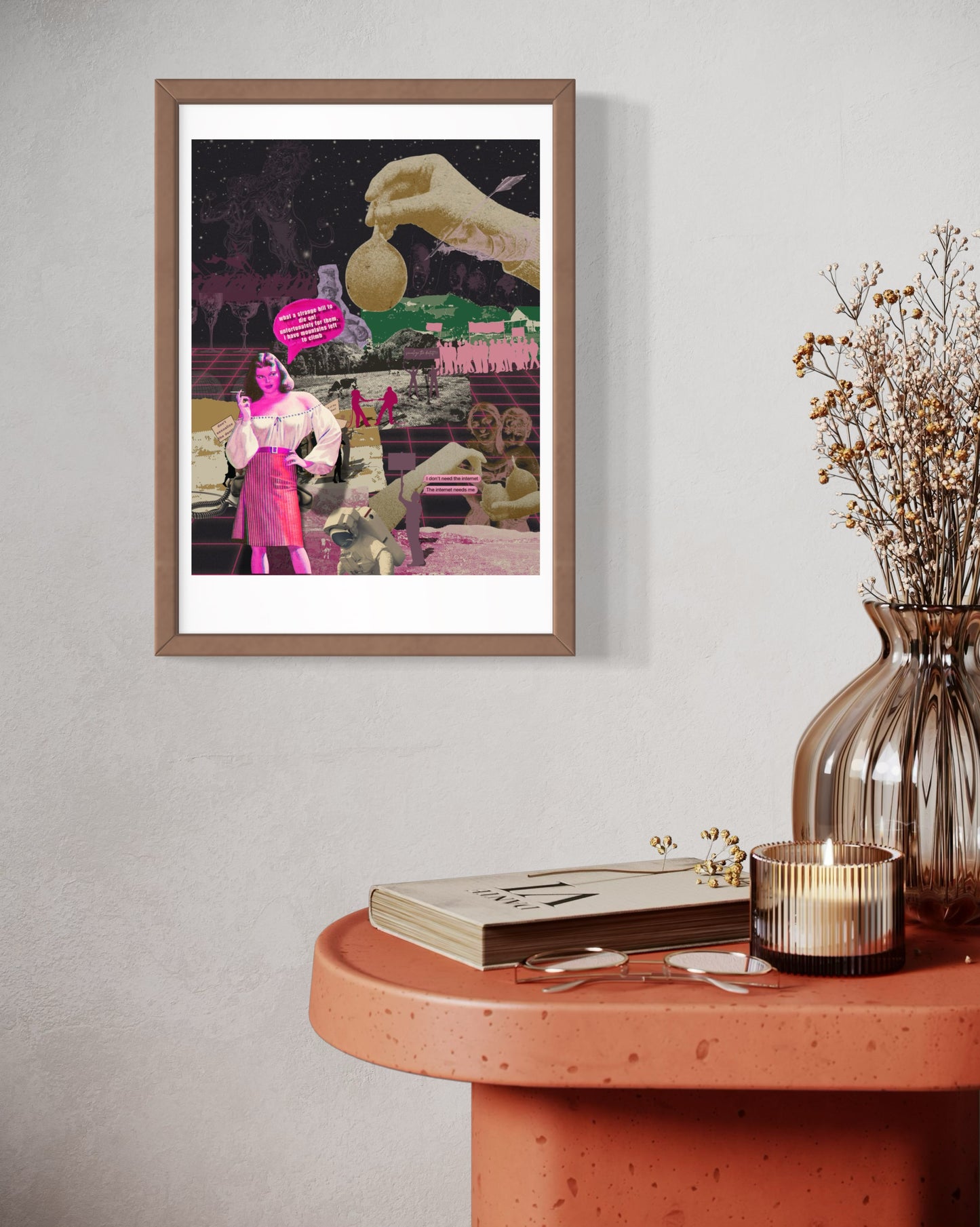 Y2k Retrowave Poetry Print | Eclectic Neon Wall Decor