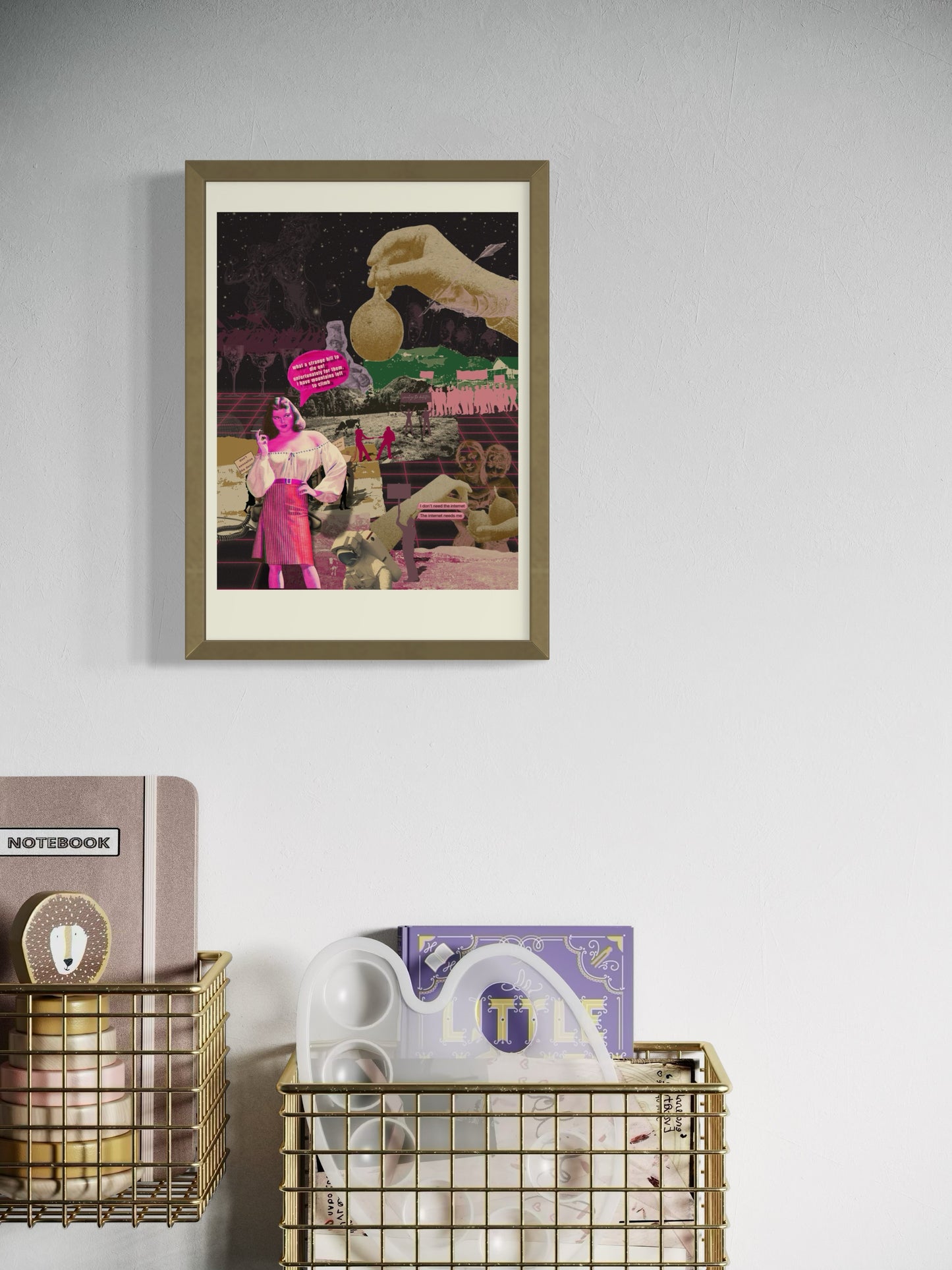 Y2k Retrowave Poetry Print | Eclectic Neon Wall Decor