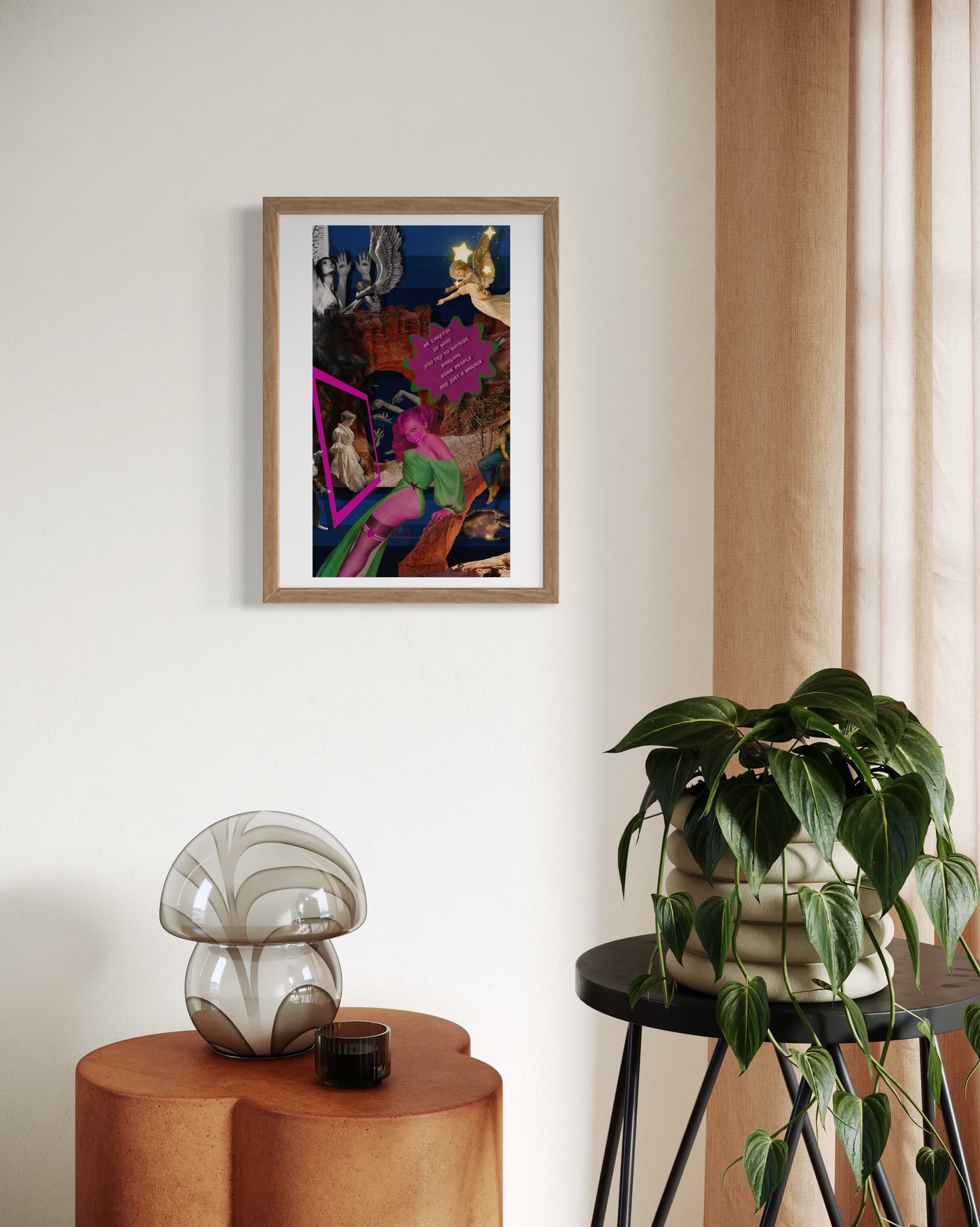 Y2k Retrowave Poetry Print | Eclectic Neon Wall Decor