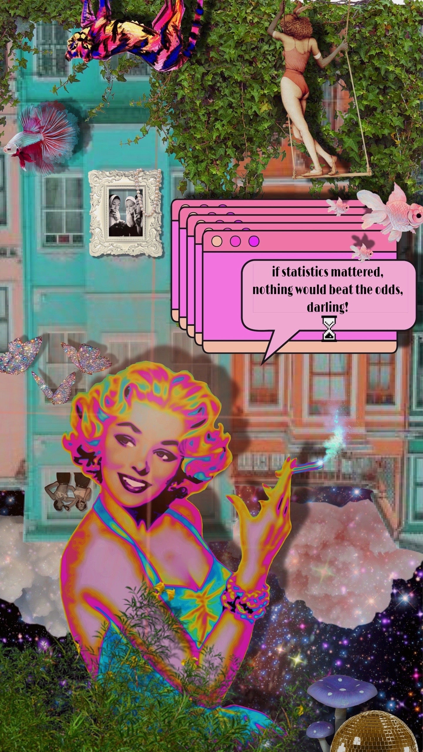 Y2k Retrowave Poetry Print | Eclectic Neon Wall Decor
