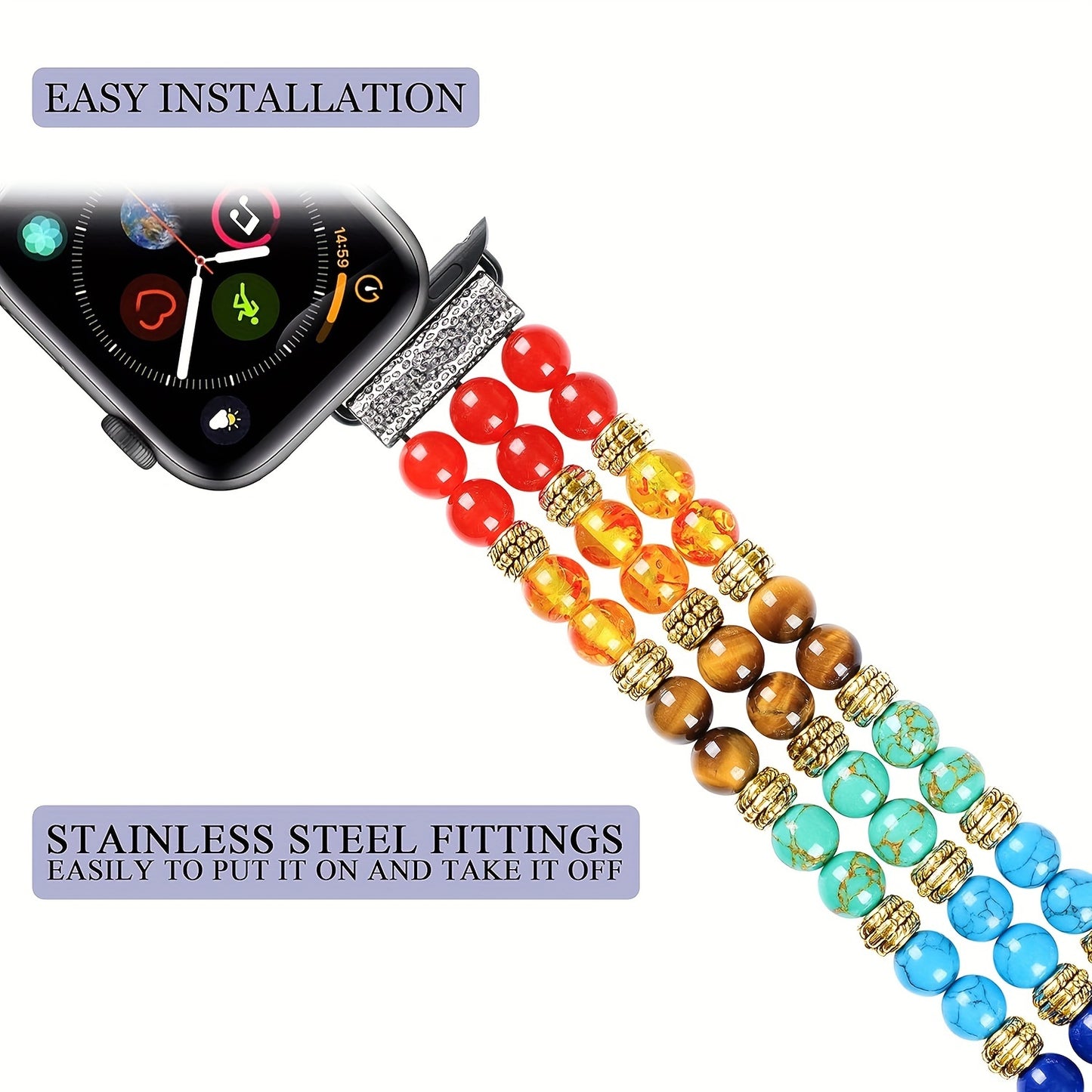 7 chakra beaded watch band