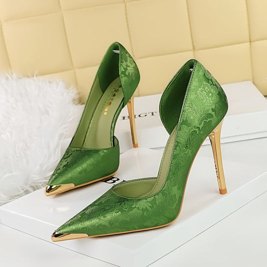 satin point heel